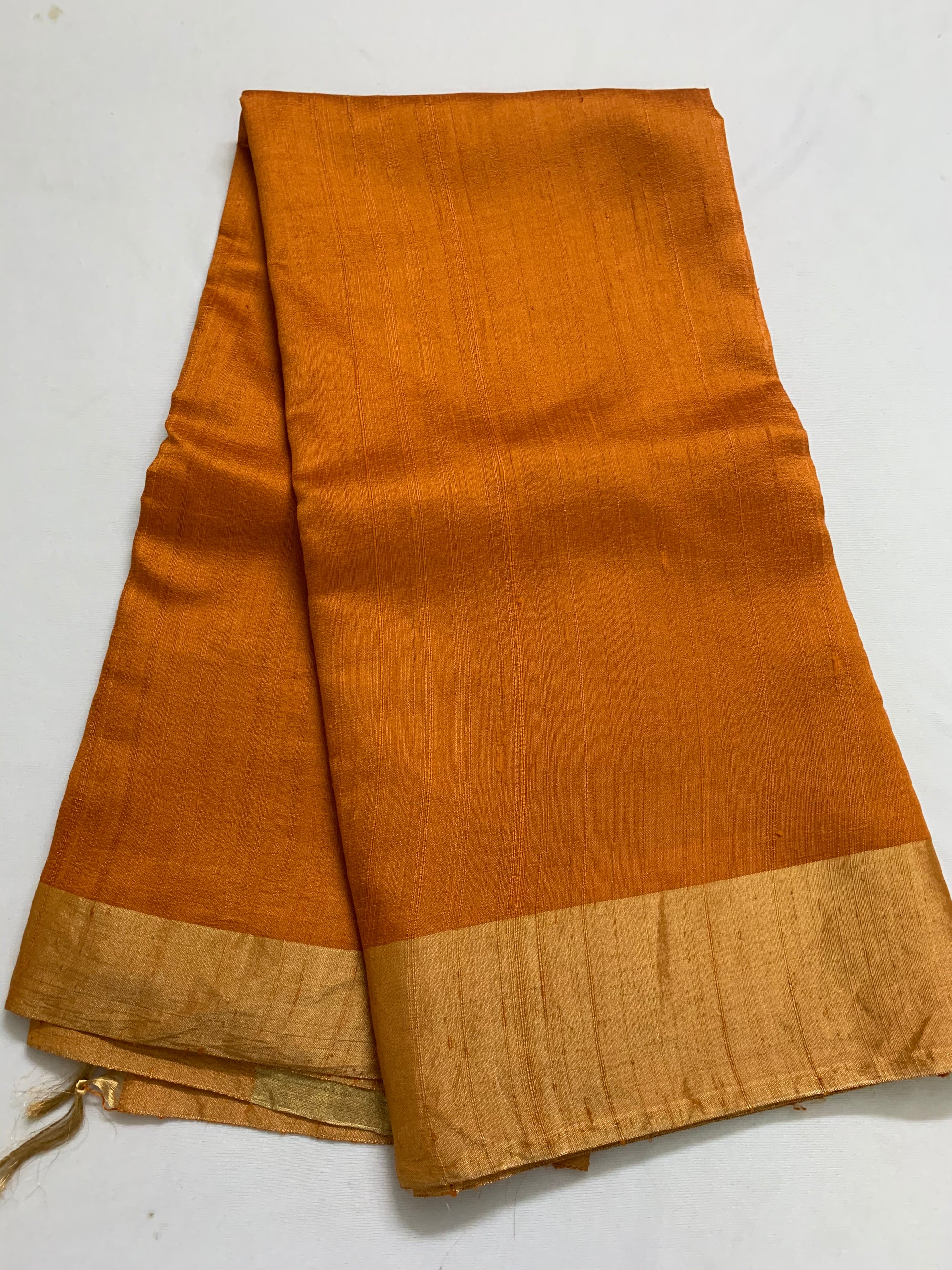 Pure raw silk saree with zari border