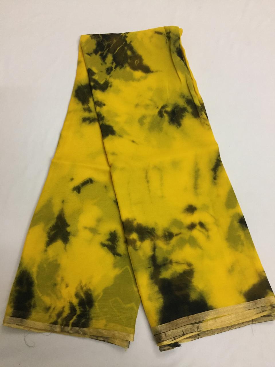 PURE CHIFFON SHIBORI TIE AND DYE SAREE
