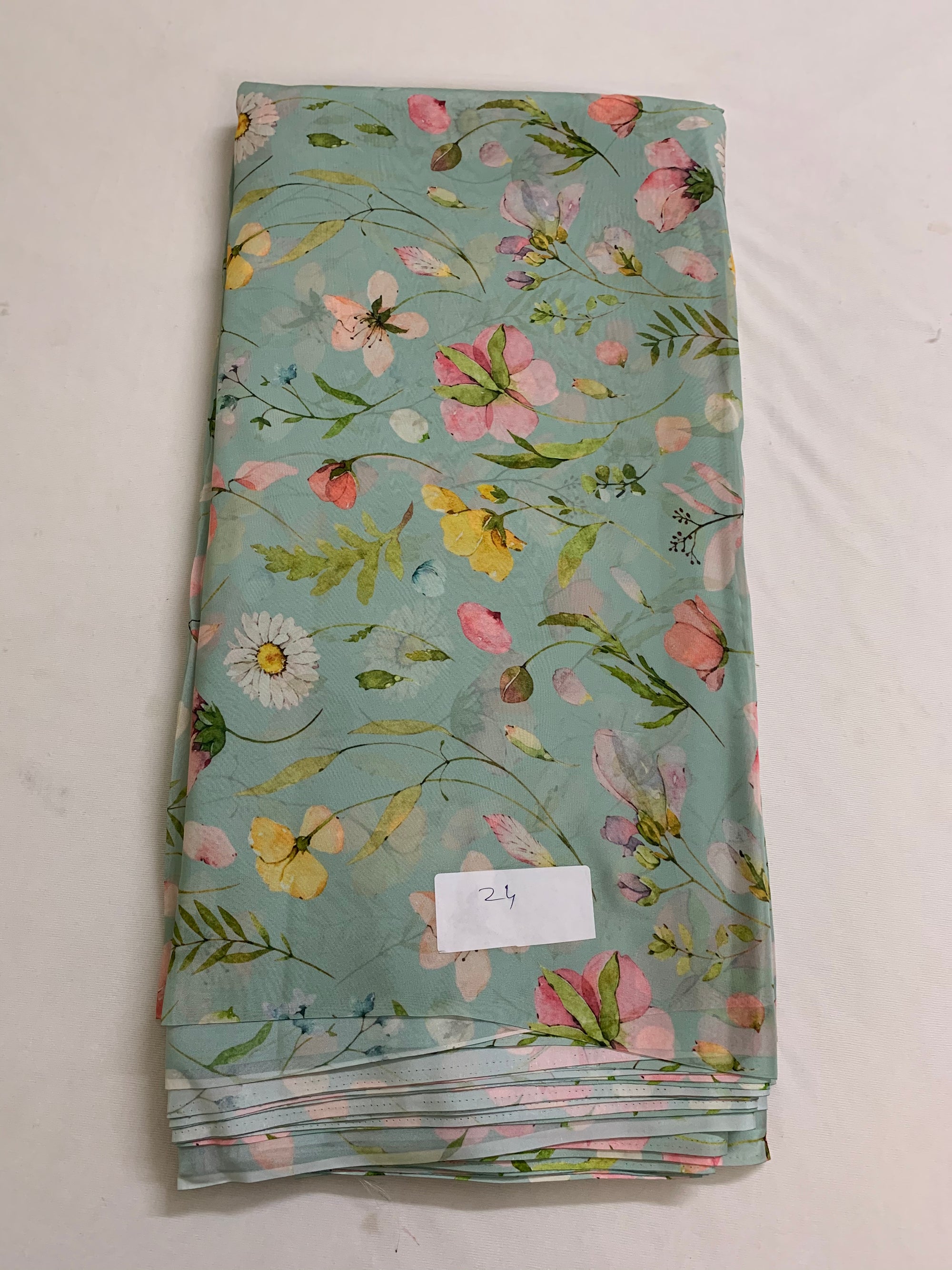 Digital floral Printed organza fabric