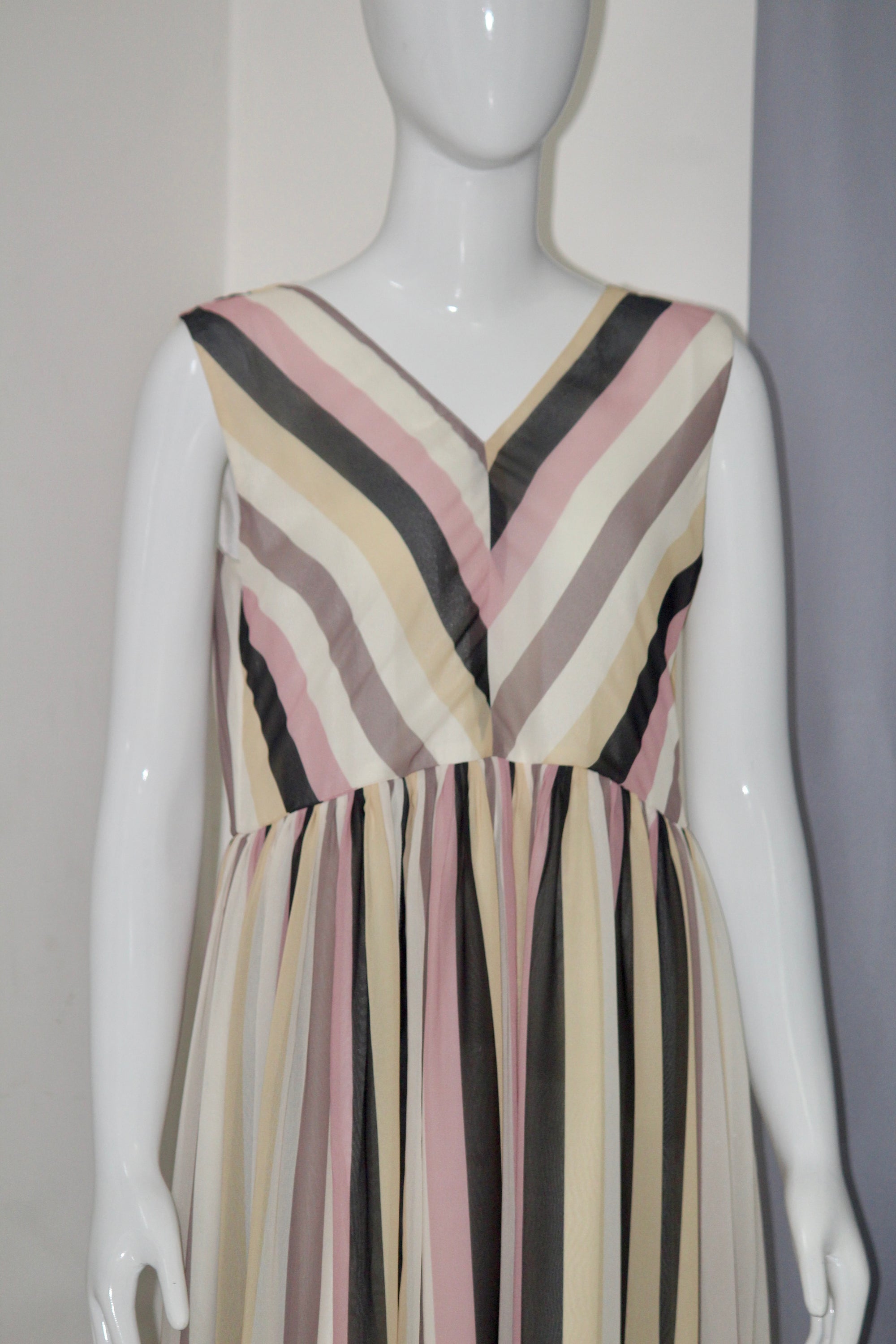 Striped georgette dress