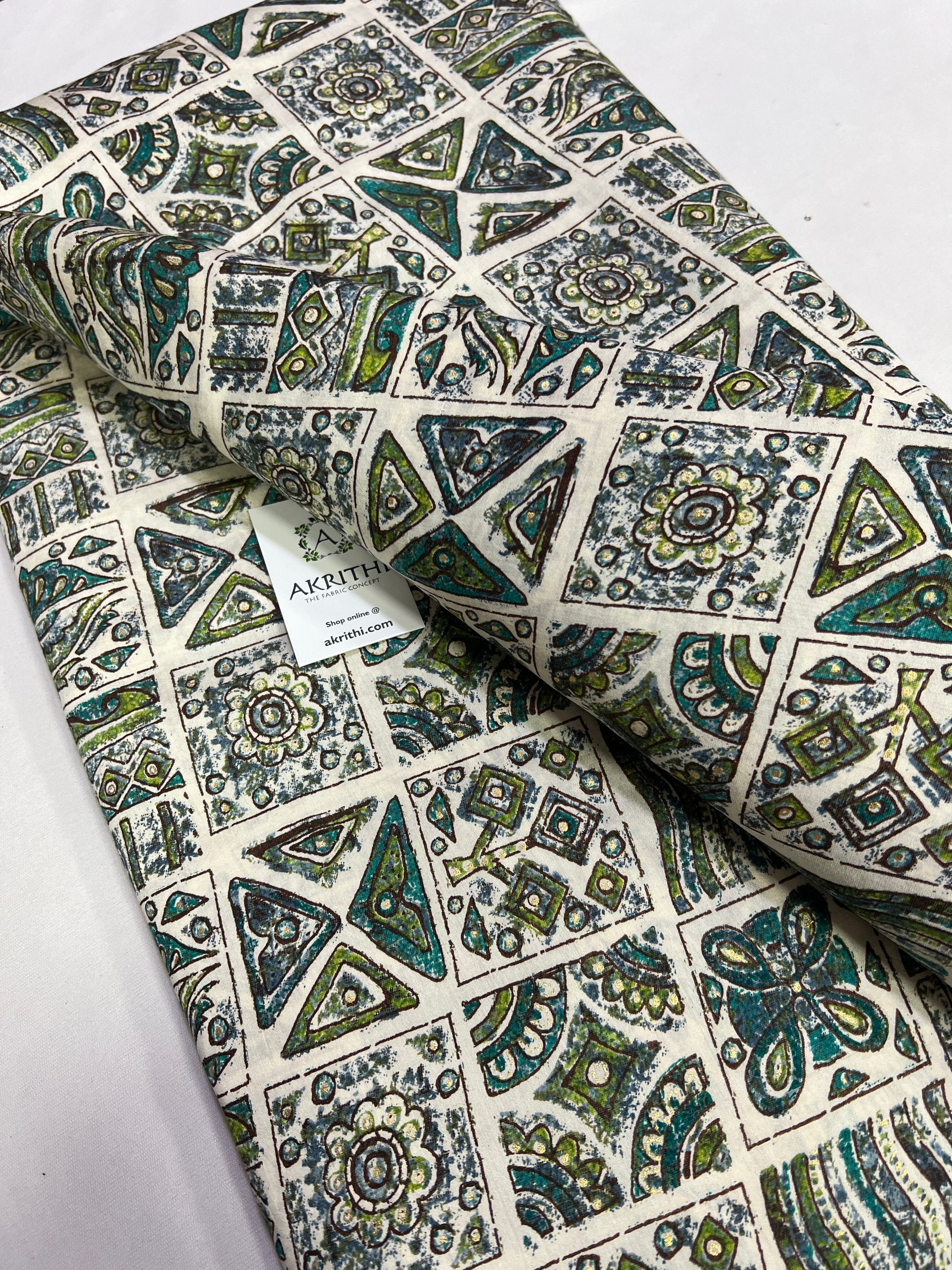 Printed silk fabric