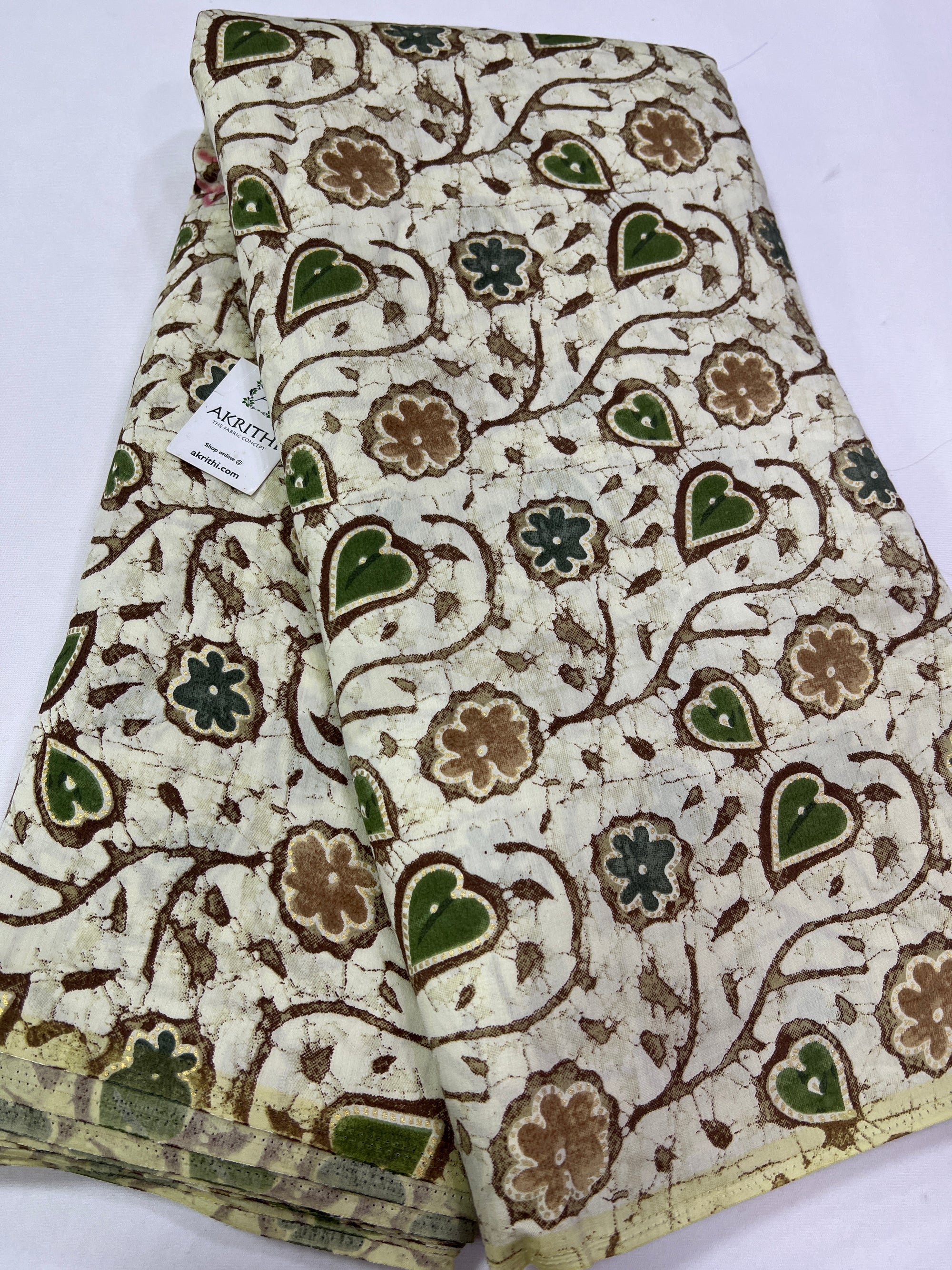 Digital printed silk fabric with foil