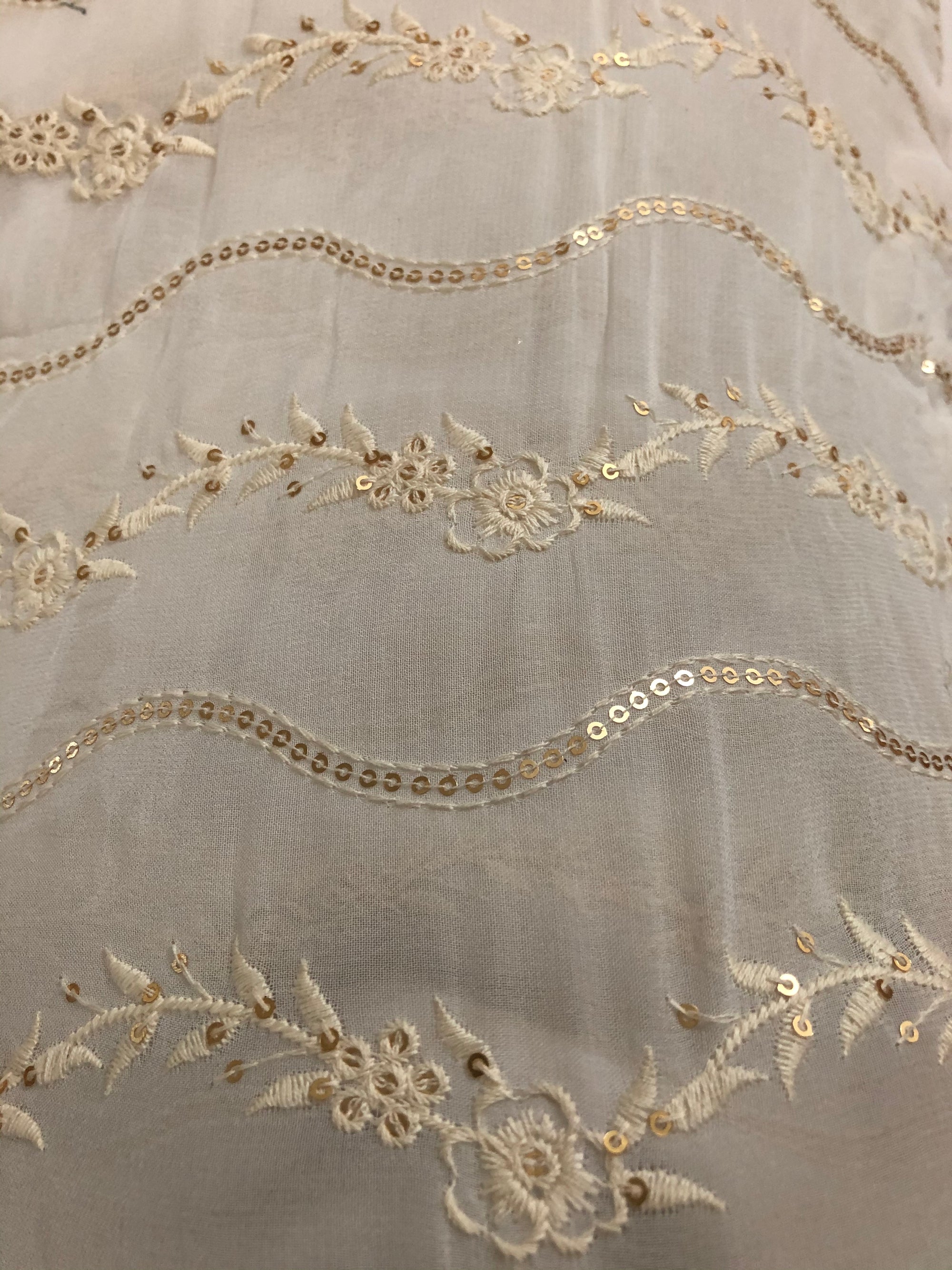 Embroidery on georgette fabric