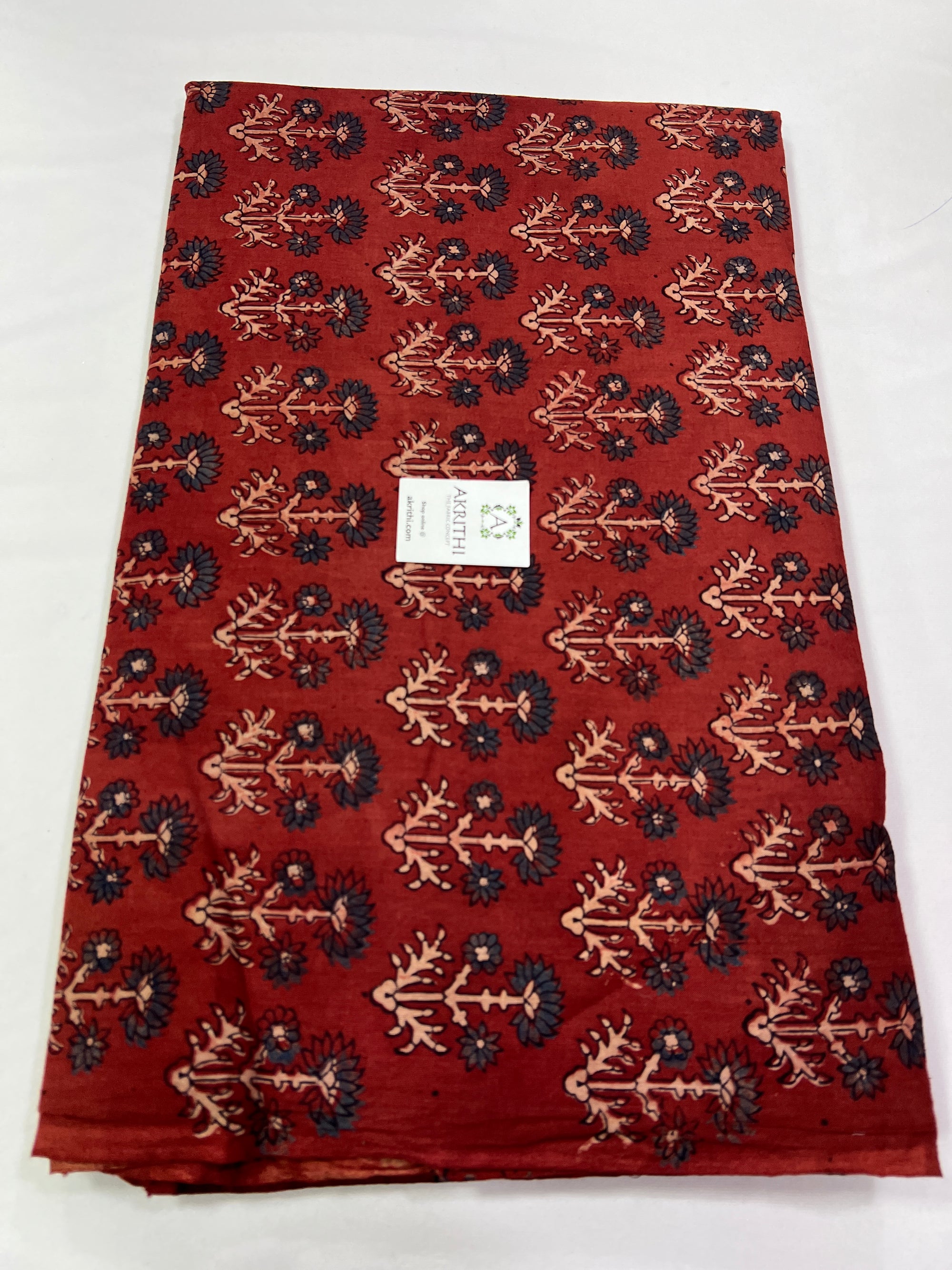 Ajrakh hand block pure cotton fabric