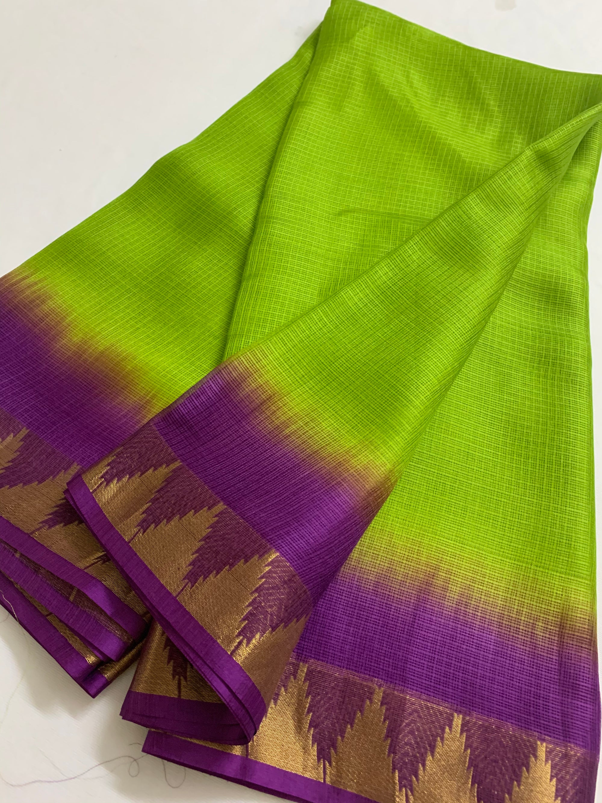 Pure kota silk saree with temple border
