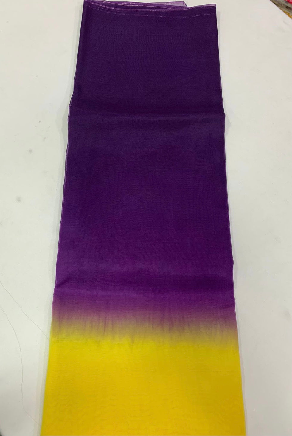PURE SILK ORGANZA DOUBLE SHADED SAREE