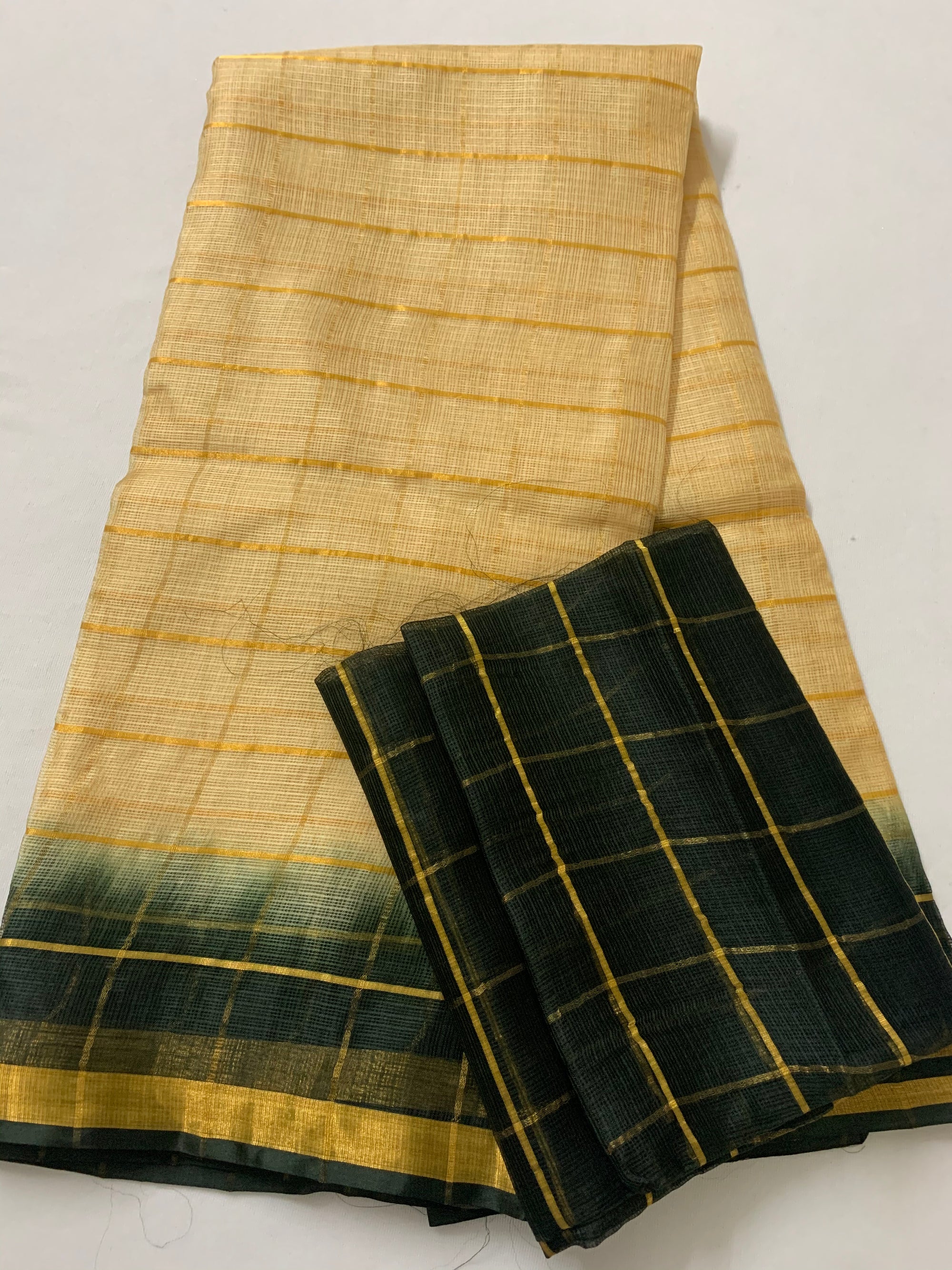 Pure kota silk saree with zari checks