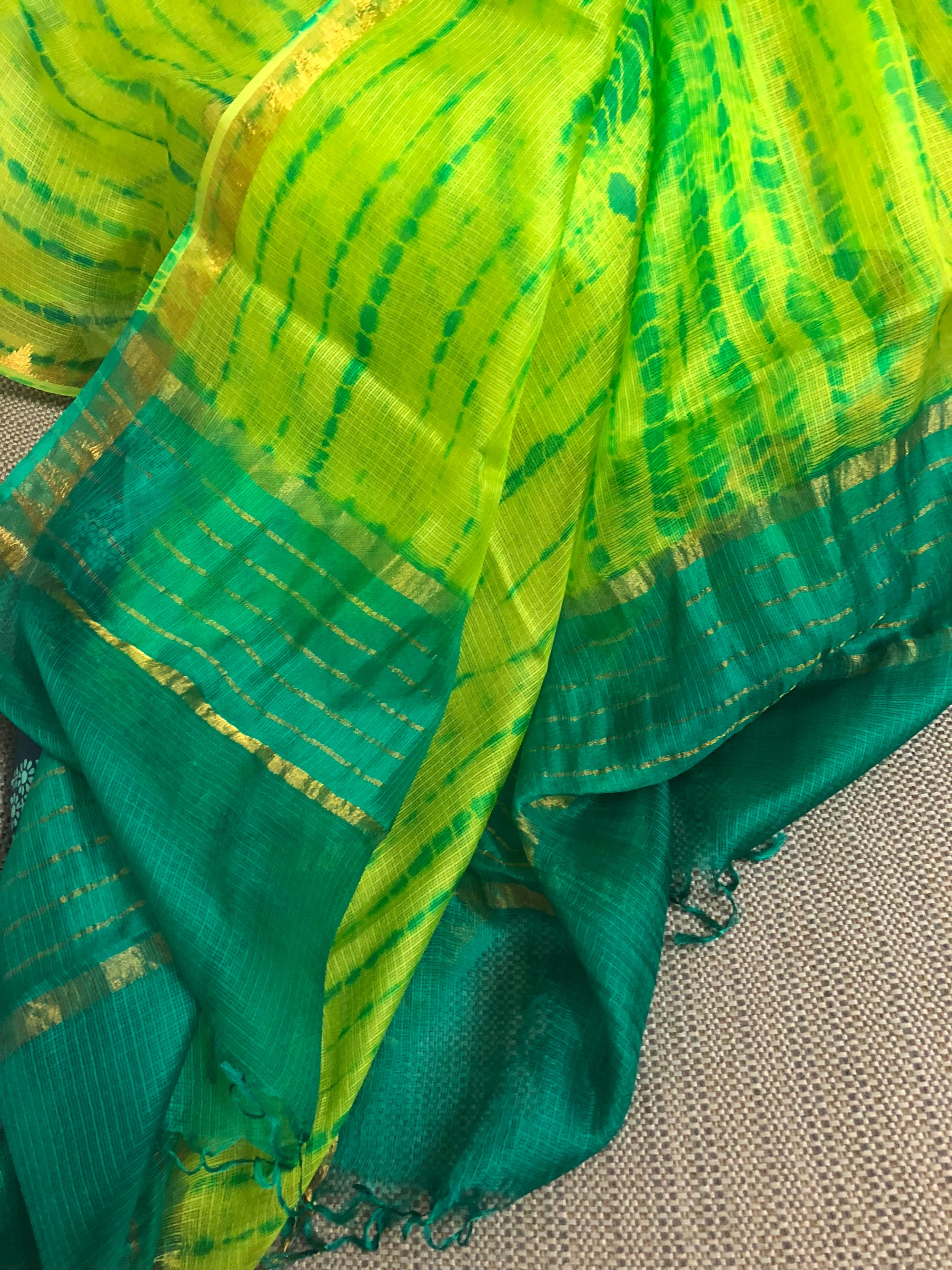 Tie and dye pure silk Kota Dupatta