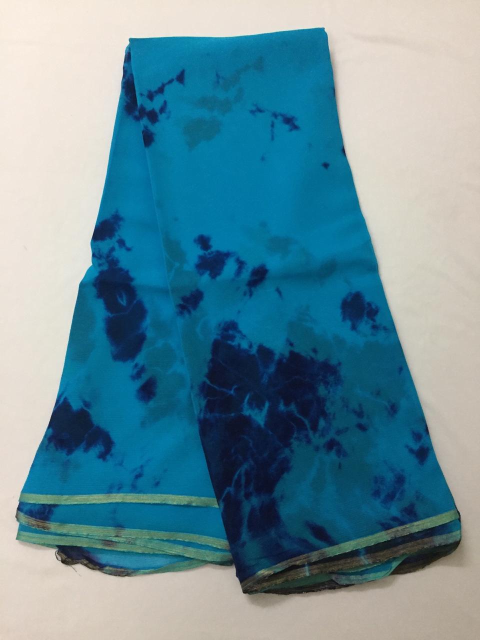 PURE CHIFFON SHIBORI TIE AND DYE SAREE