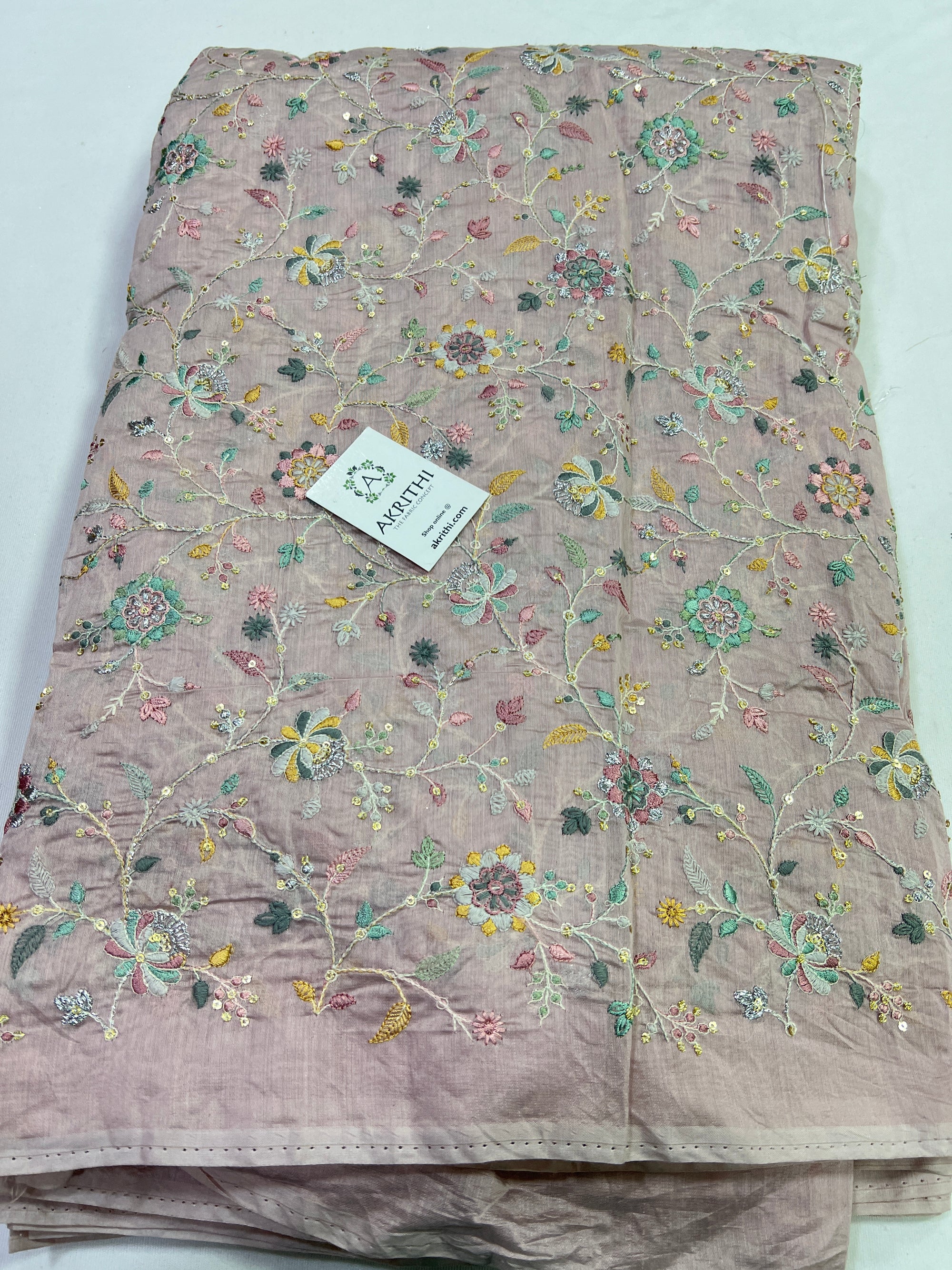 Embroidery on chanderi fabric