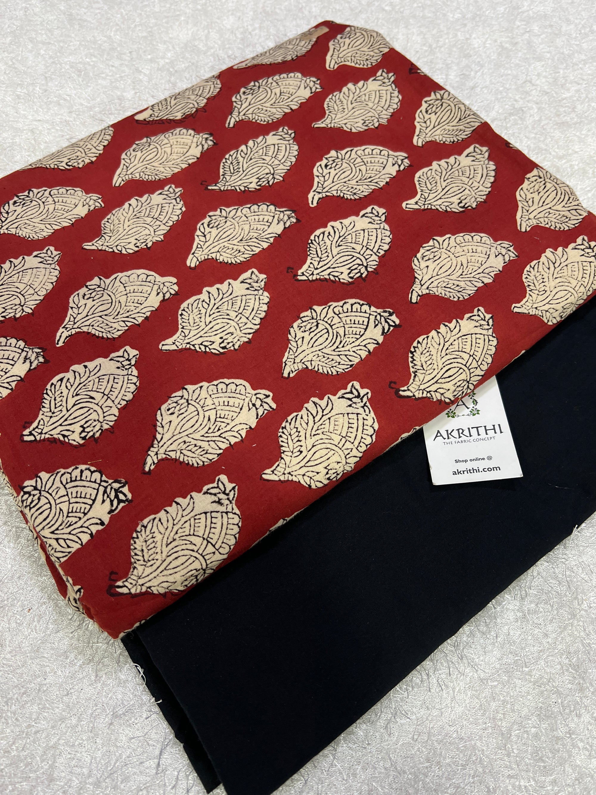 Hand block printed pure cotton salwar suit