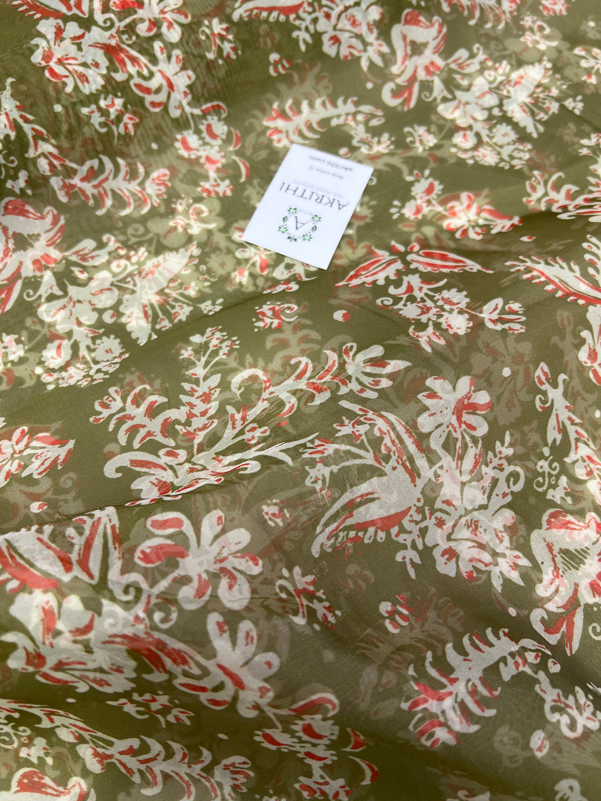 Digital floral Printed organza fabric