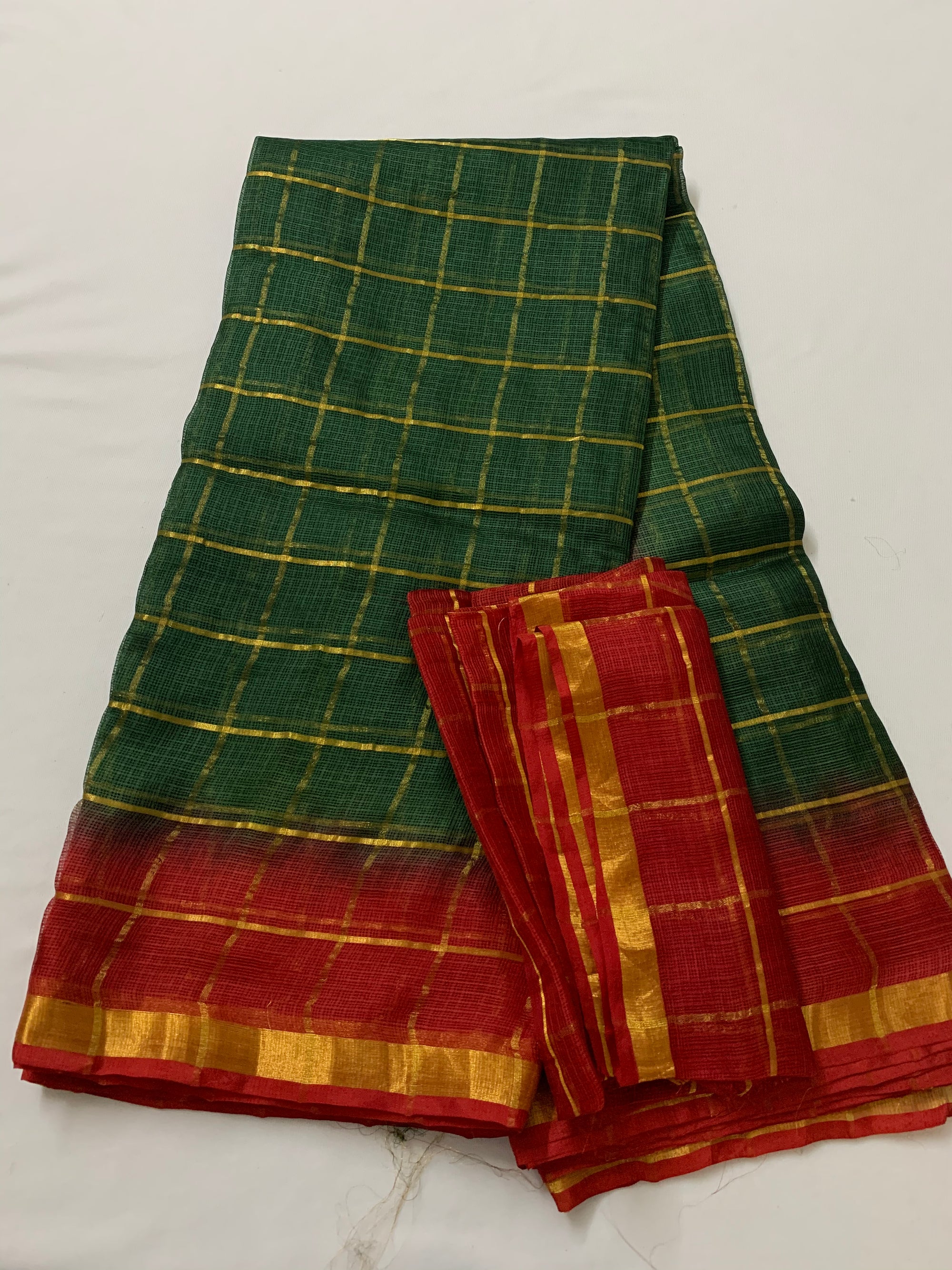 Pure kota silk saree with zari checks