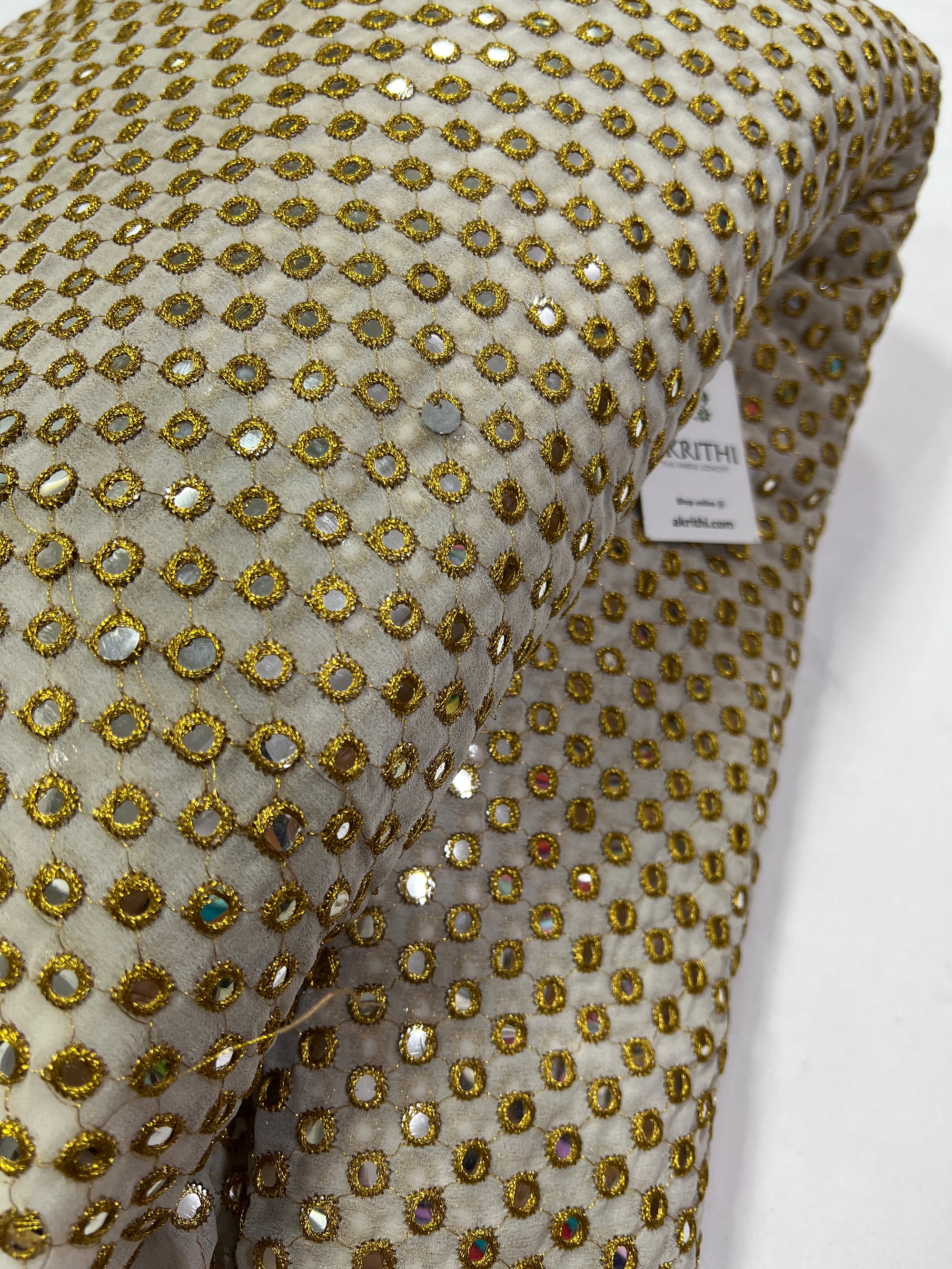 Mirror Embroidery on Georgette fabric