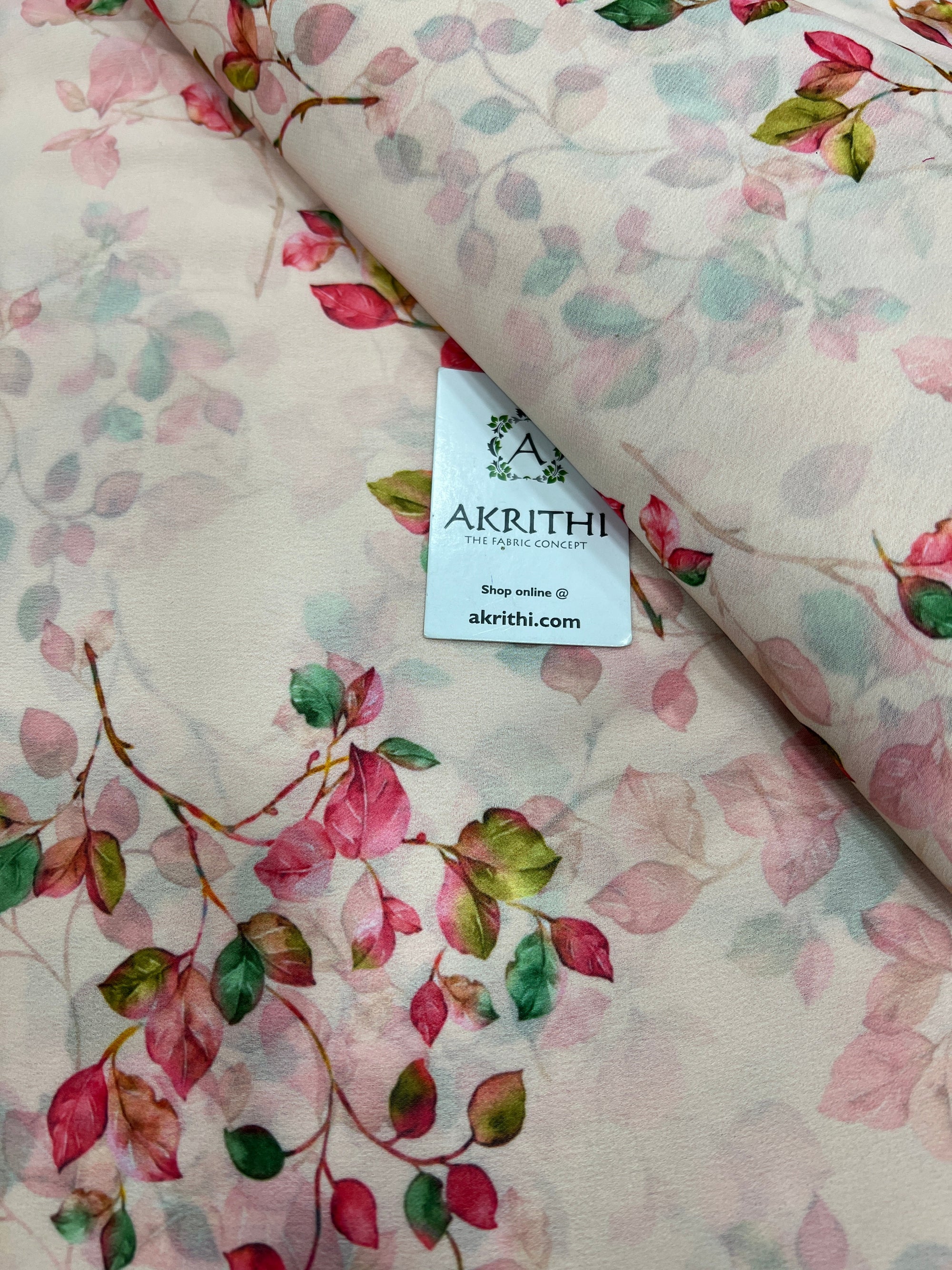 Digital floral printed georgette fabric