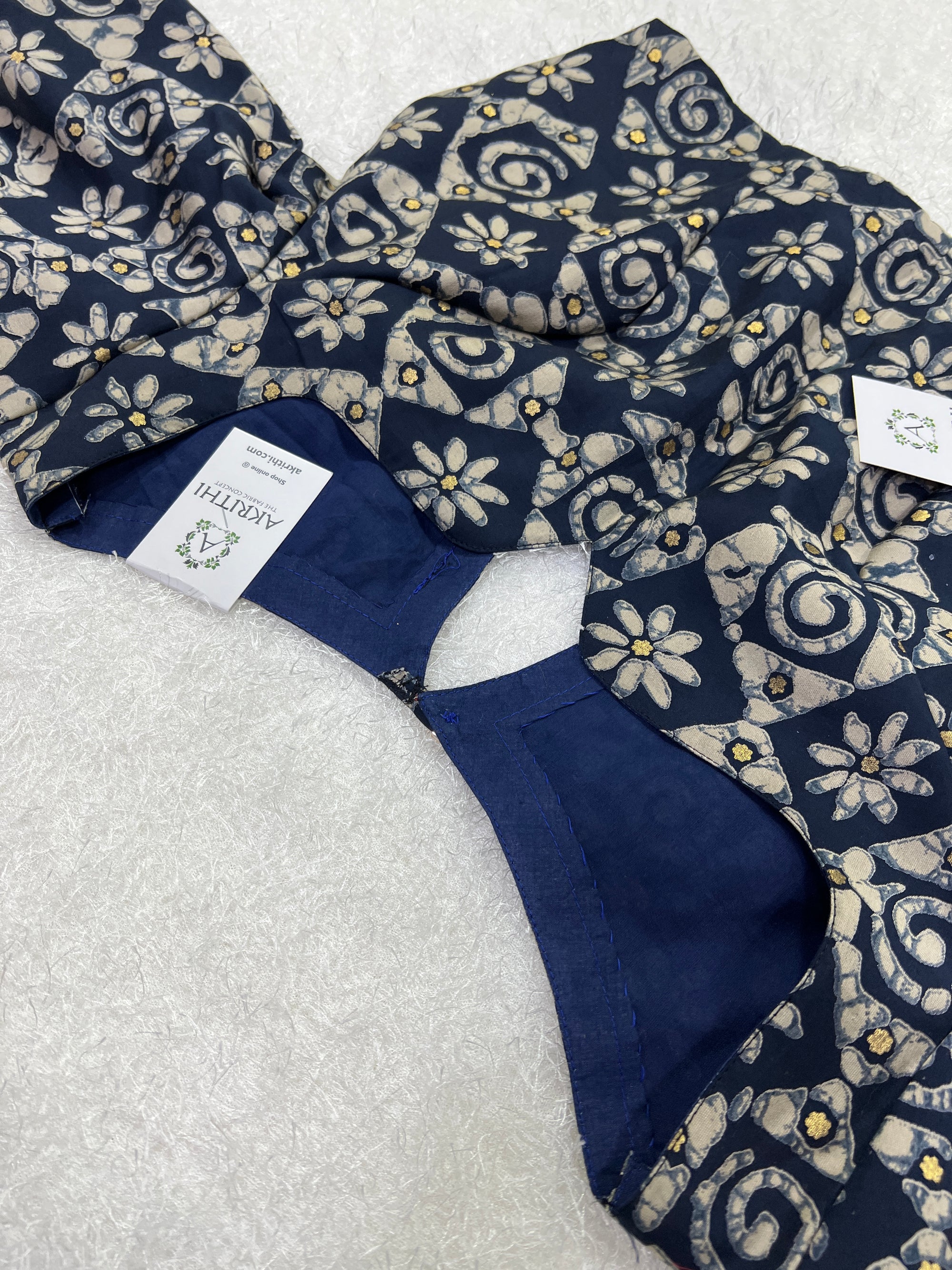Printed eri silk blouse