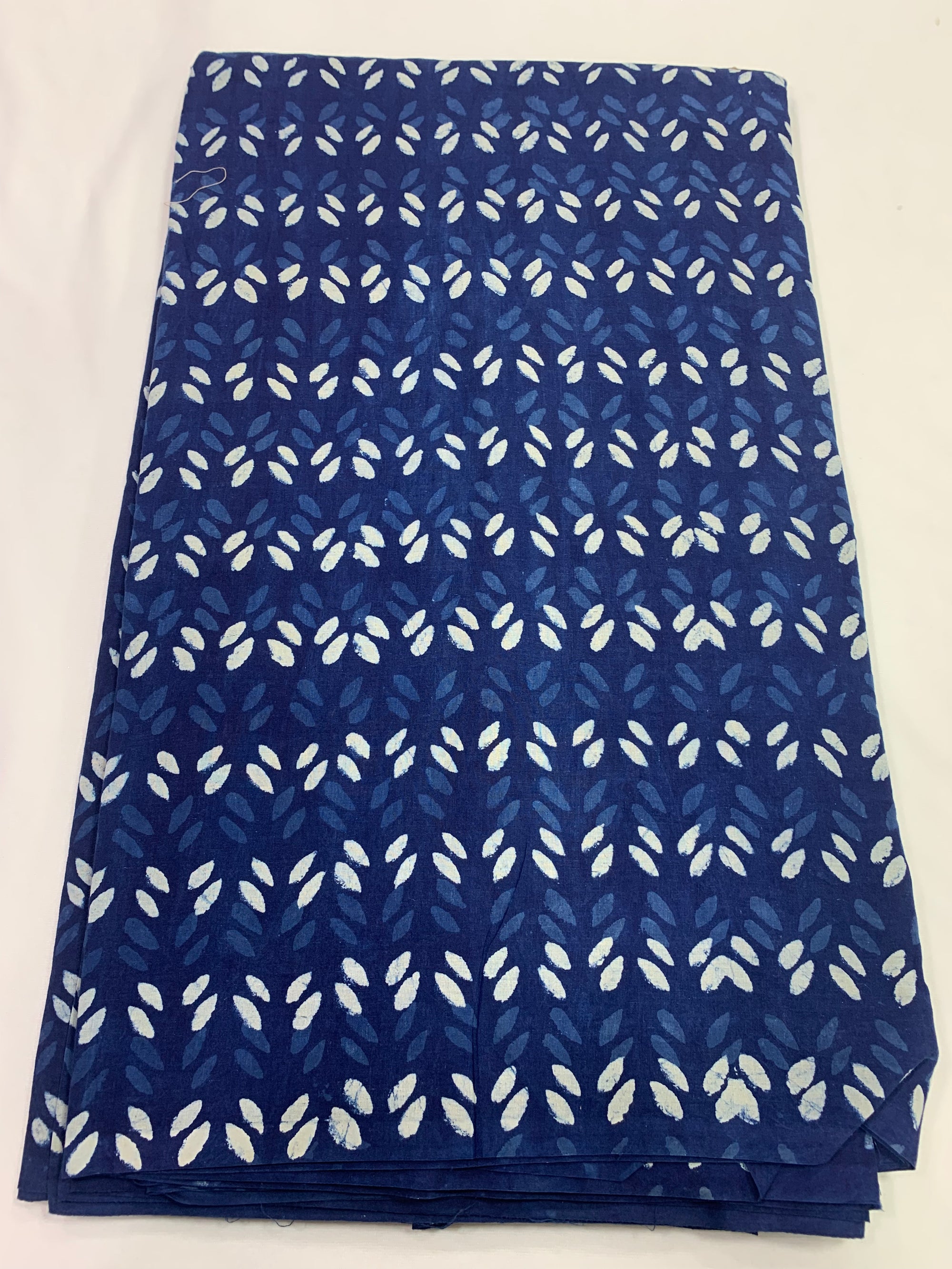 Indigo hand block pure cotton fabric 40 cms cut