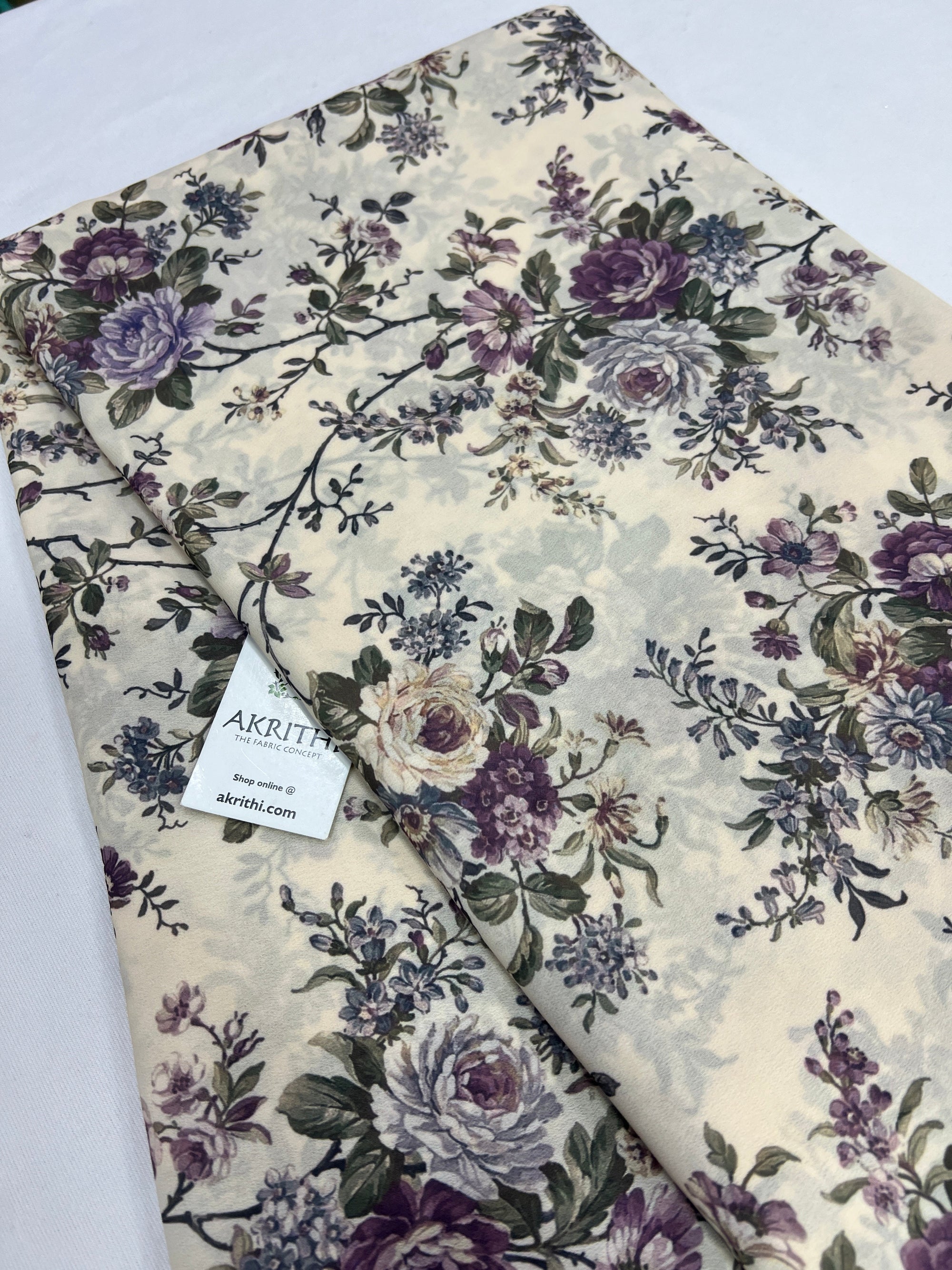 Digital floral printed georgette fabric