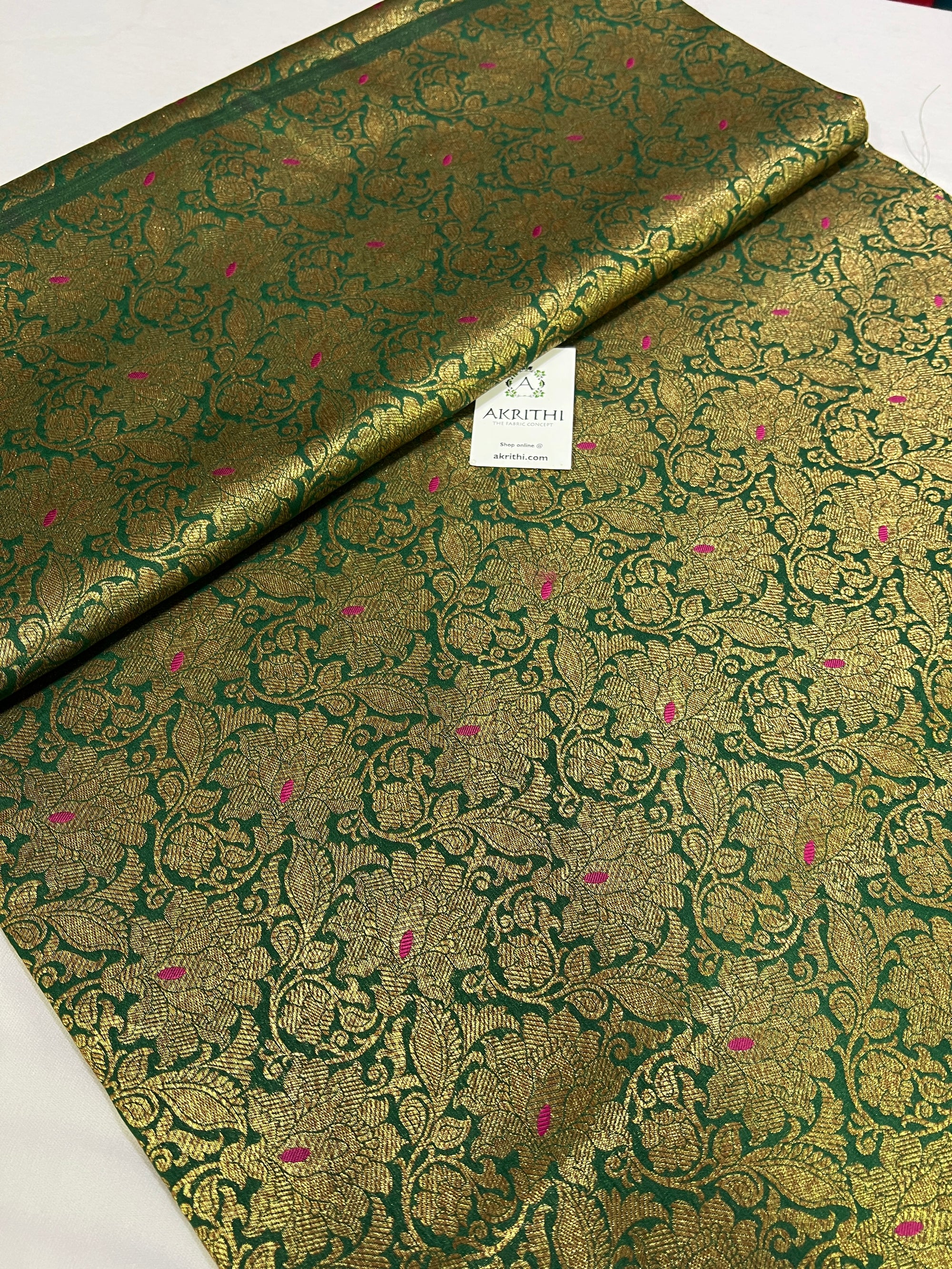 Banarasi brocade fabric with antique zari