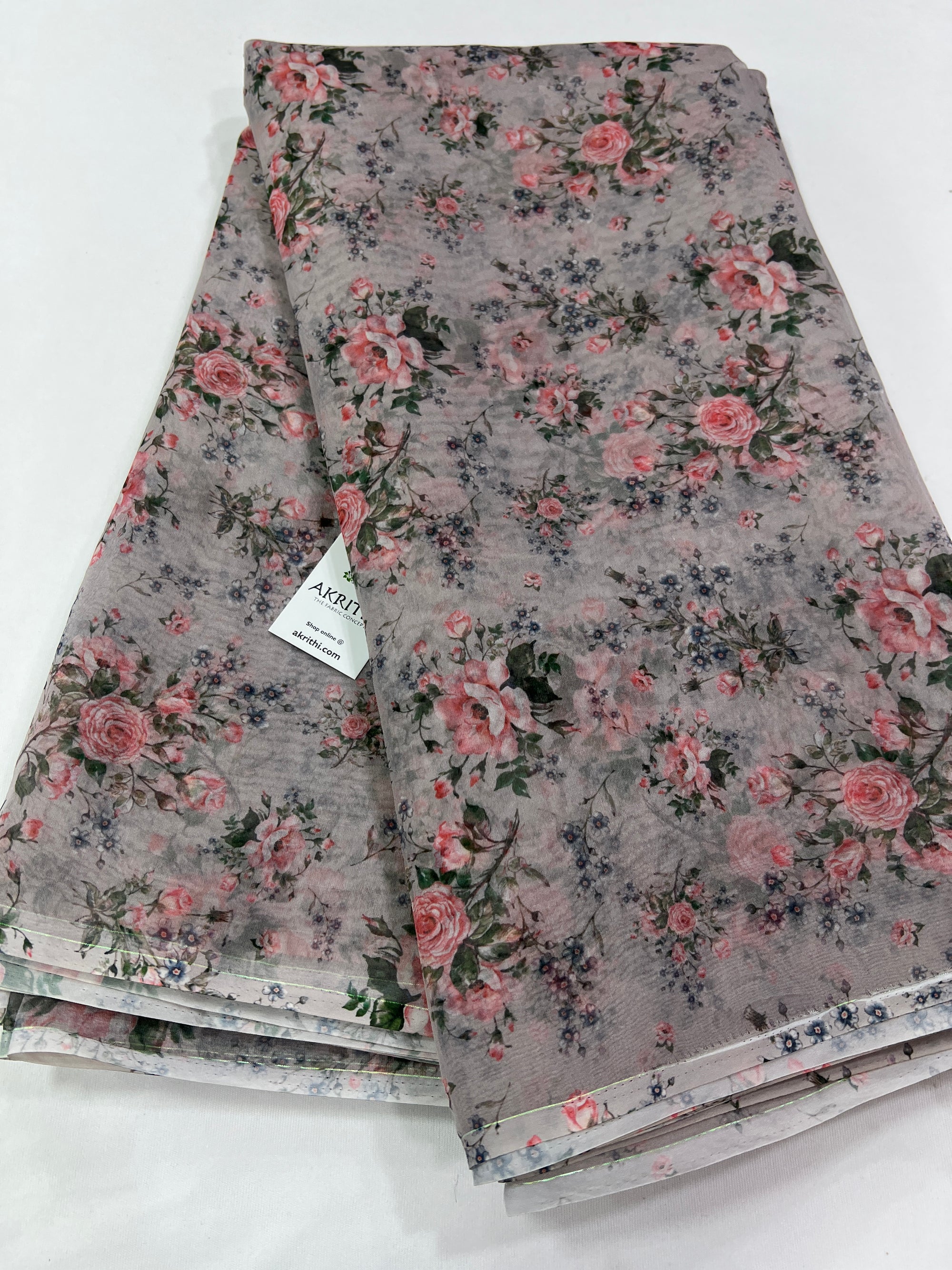 Digital floral Printed organza fabric