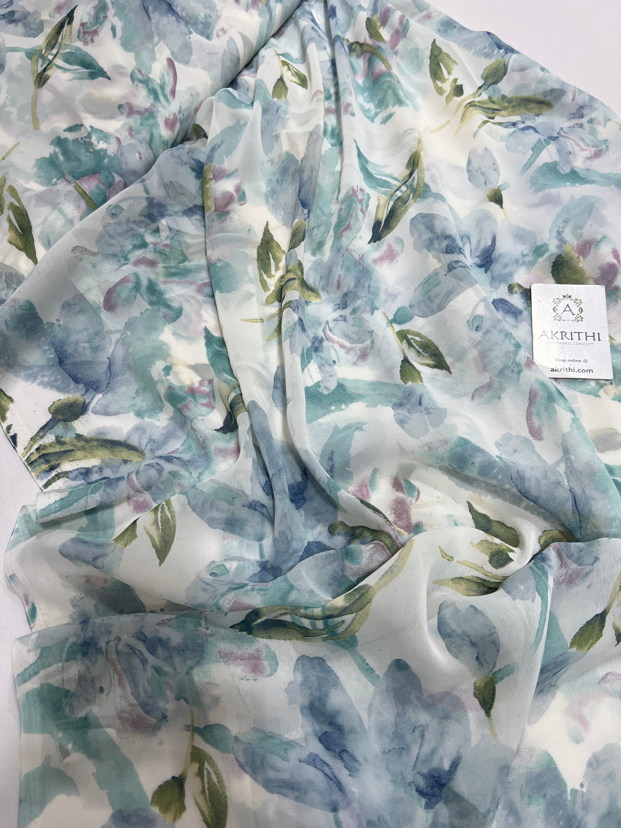 Digital floral printed georgette fabric