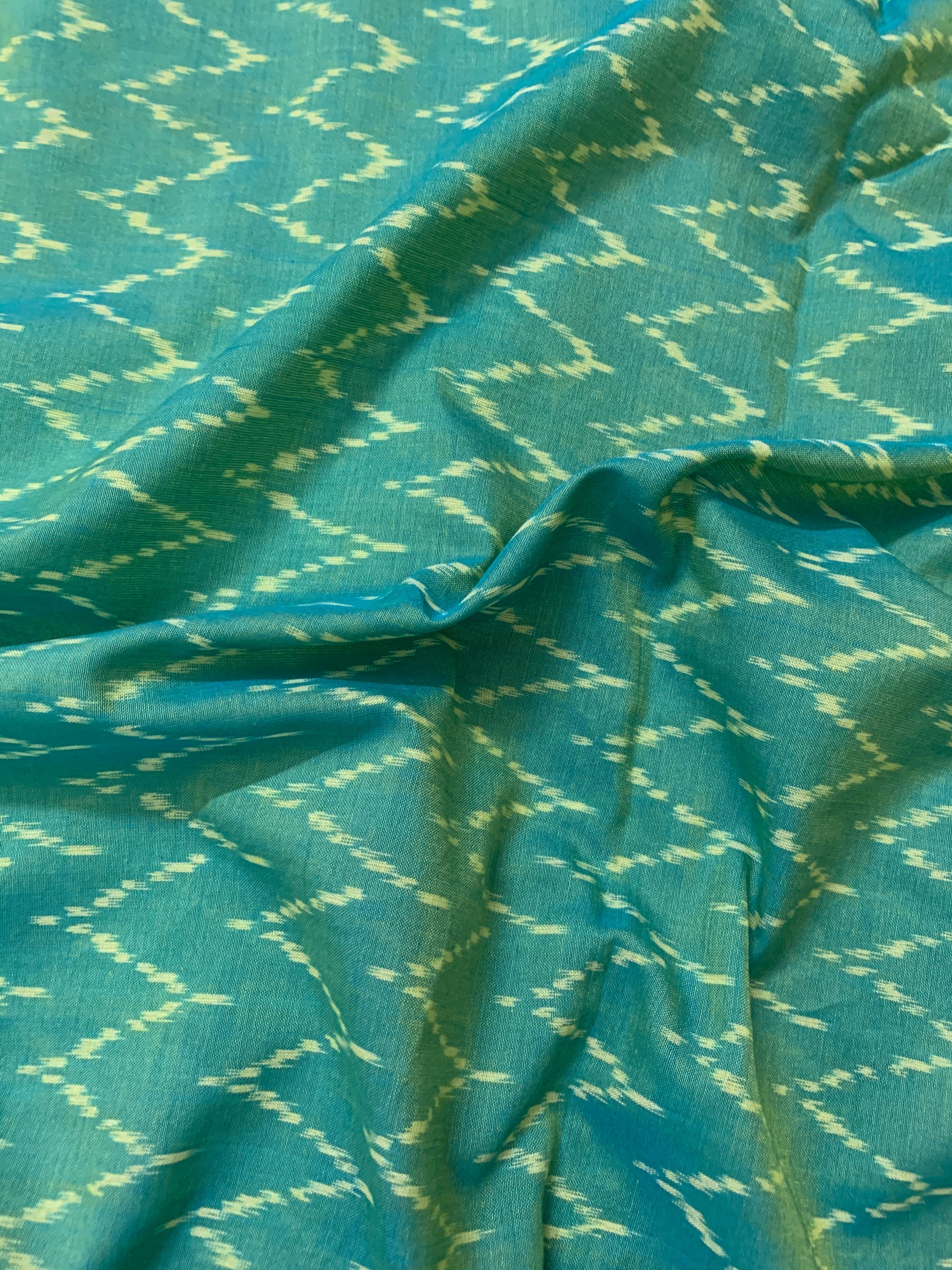 Ikat mercerised cotton fabric