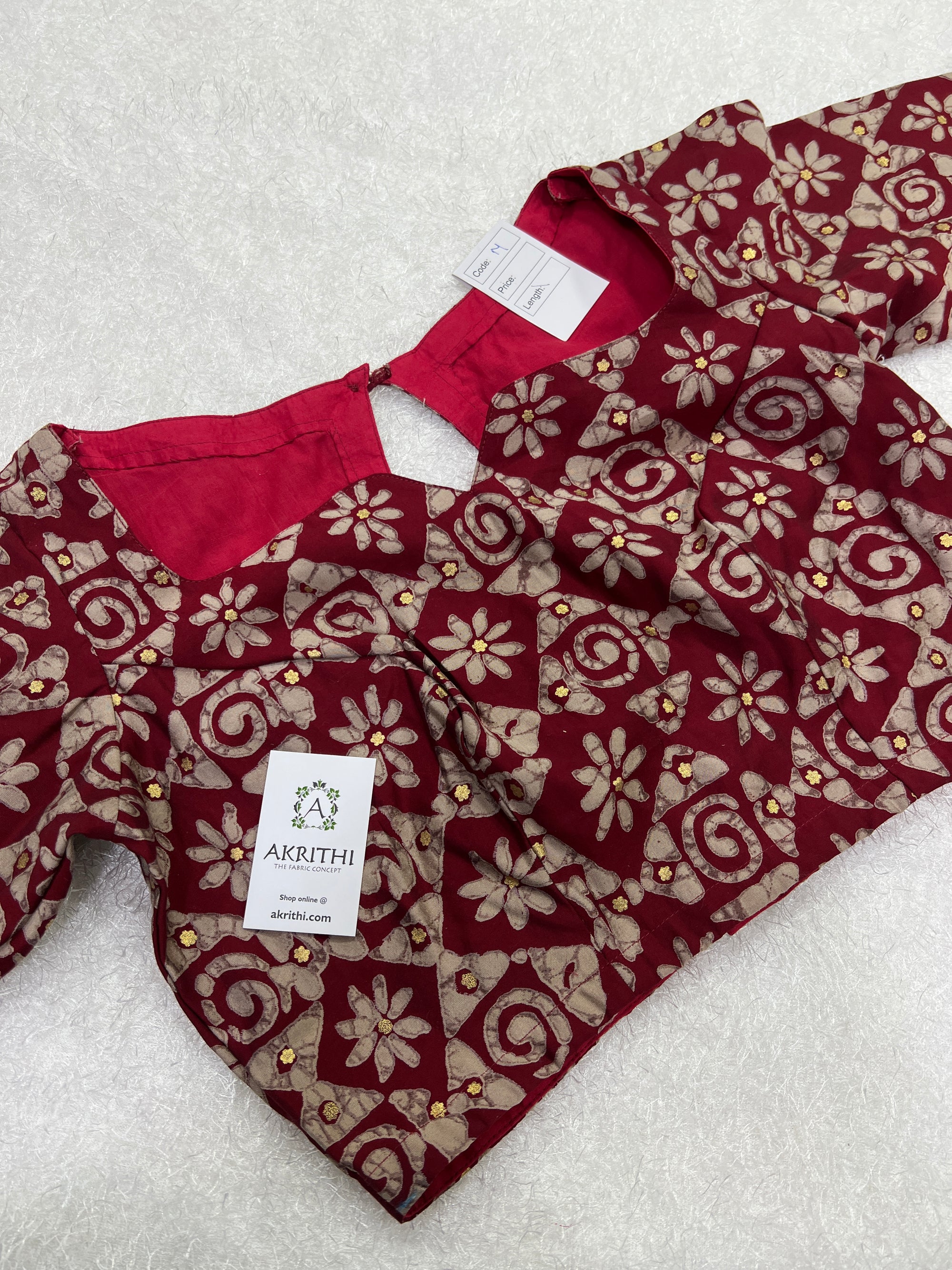 Printed eri silk blouse