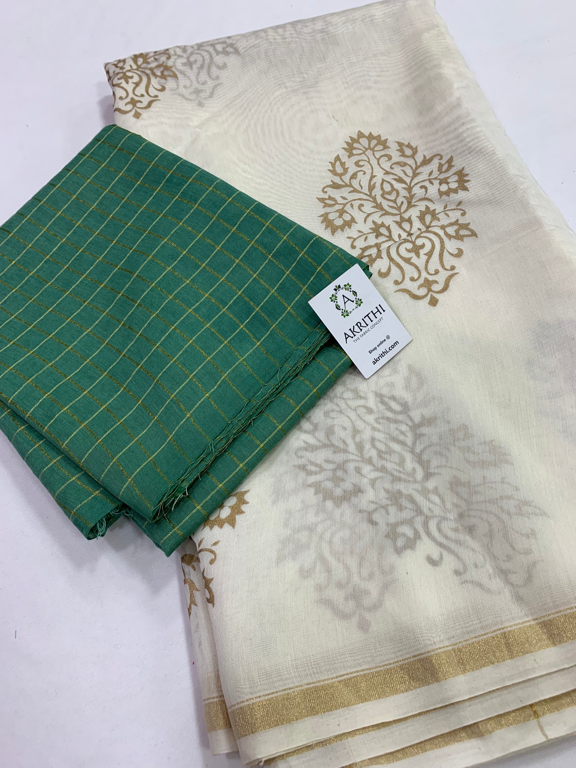 Block printed Pure chanderi saree