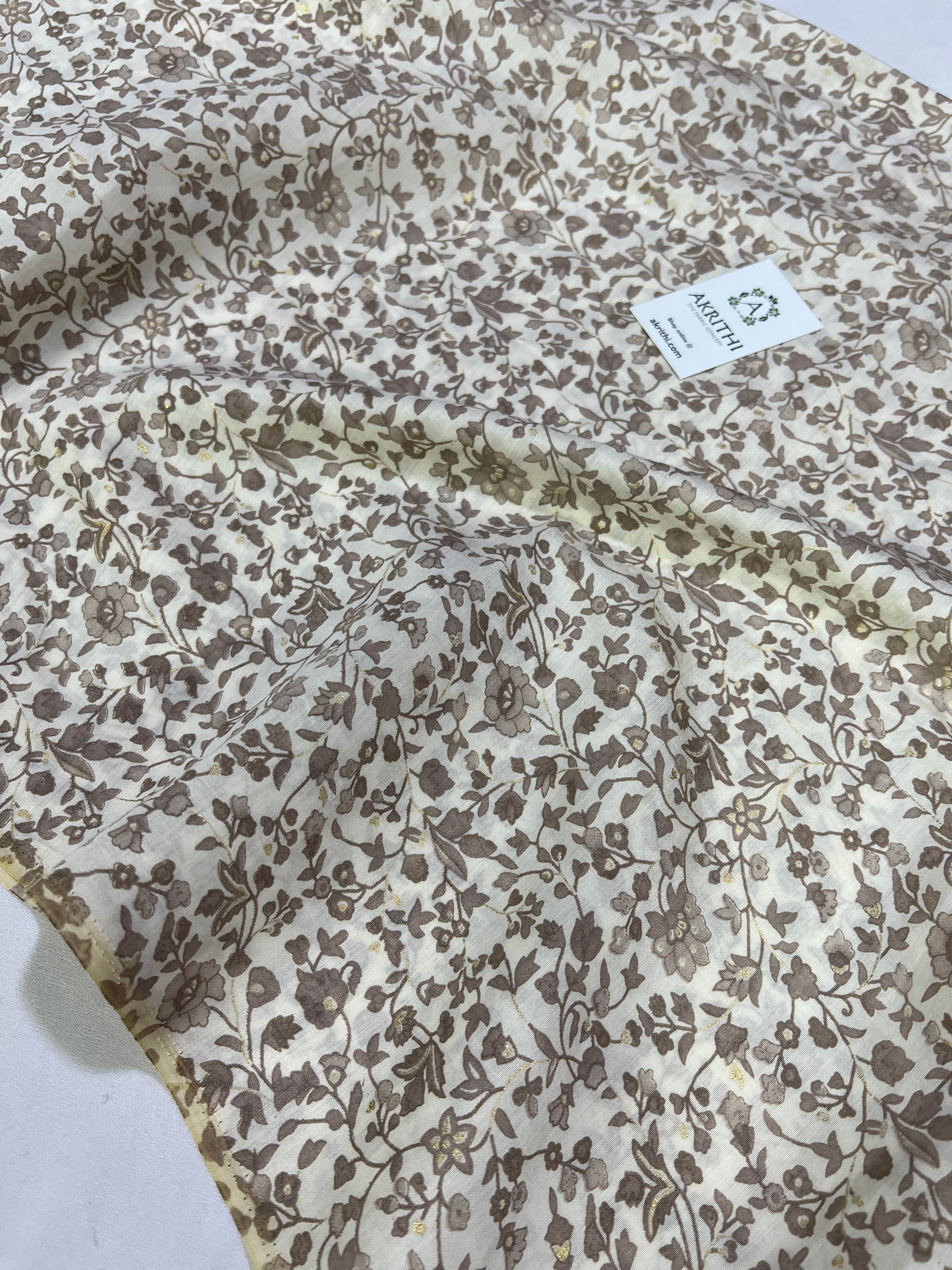 Printed silk fabric