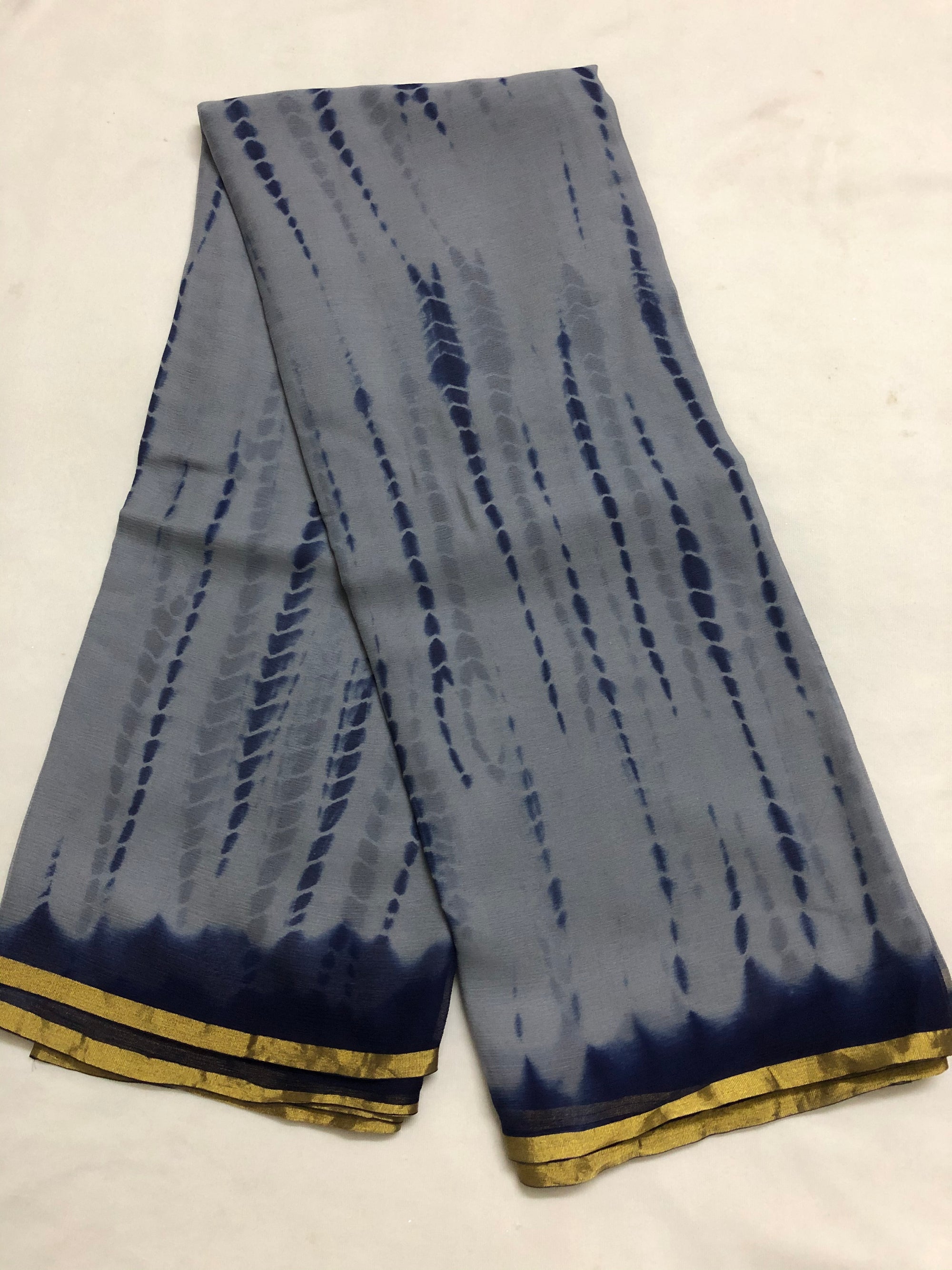 PURE CHIFFON SHIBORI TIE AND DYE SAREE