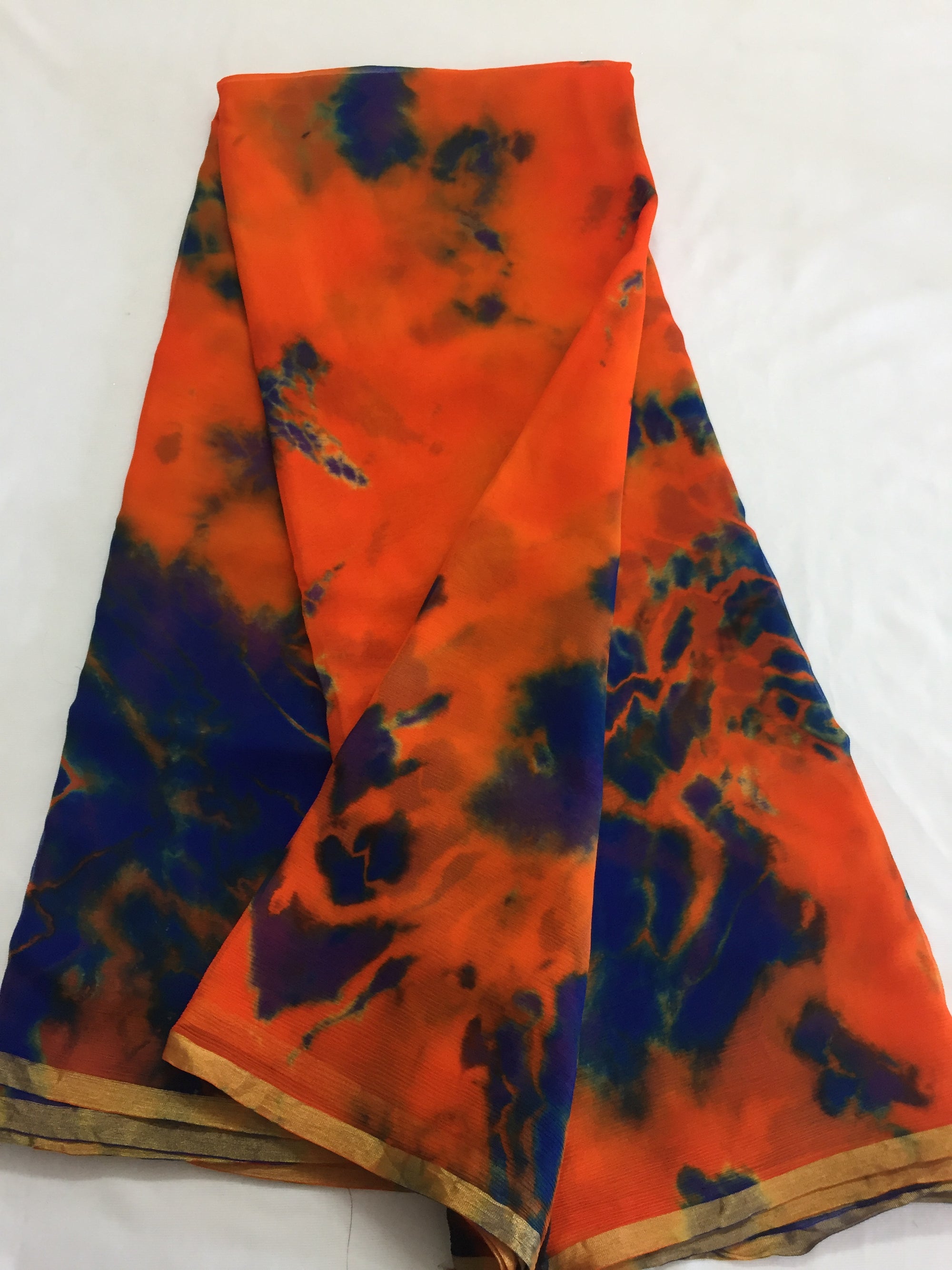 PURE CHIFFON SHIBORI TIE AND DYE SAREE