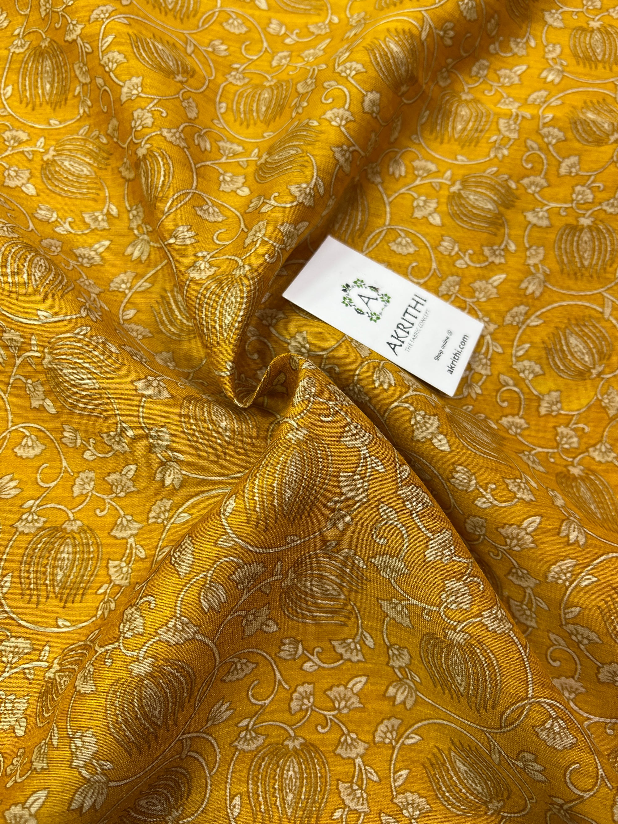 Printed handloom pure munga silk fabric