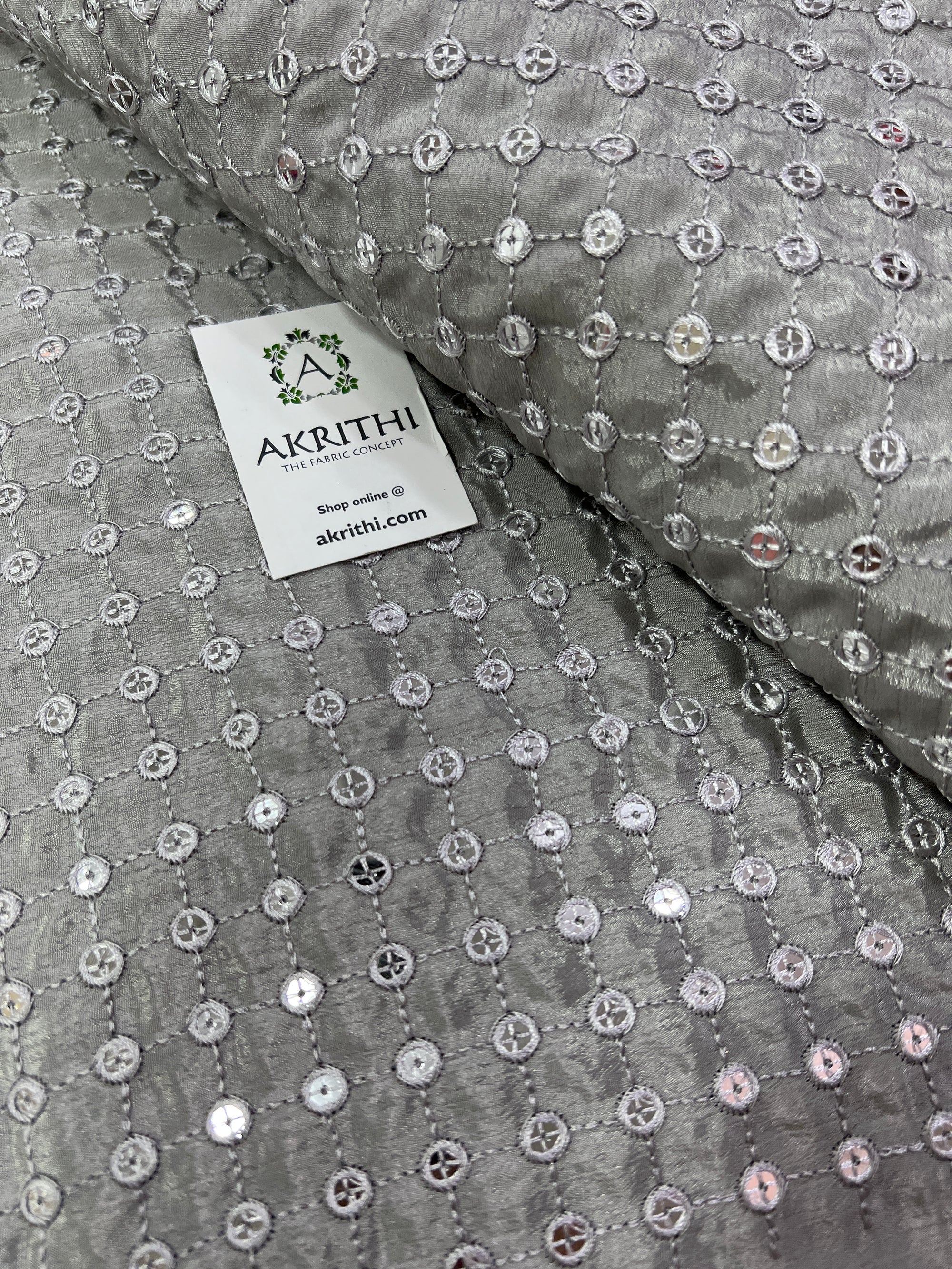 Embroidery on chinon fabric
