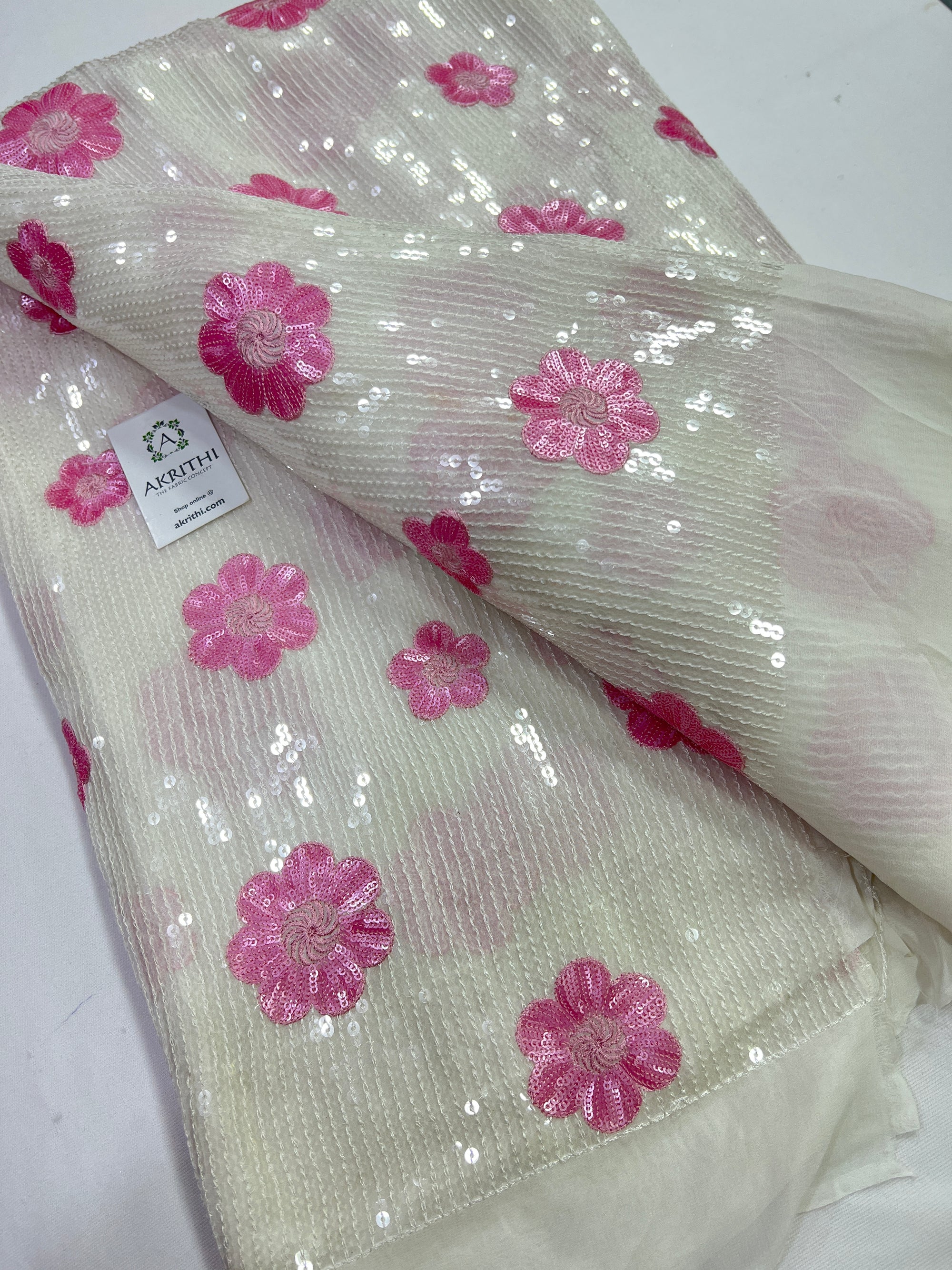 Embroidery on georgette fabric