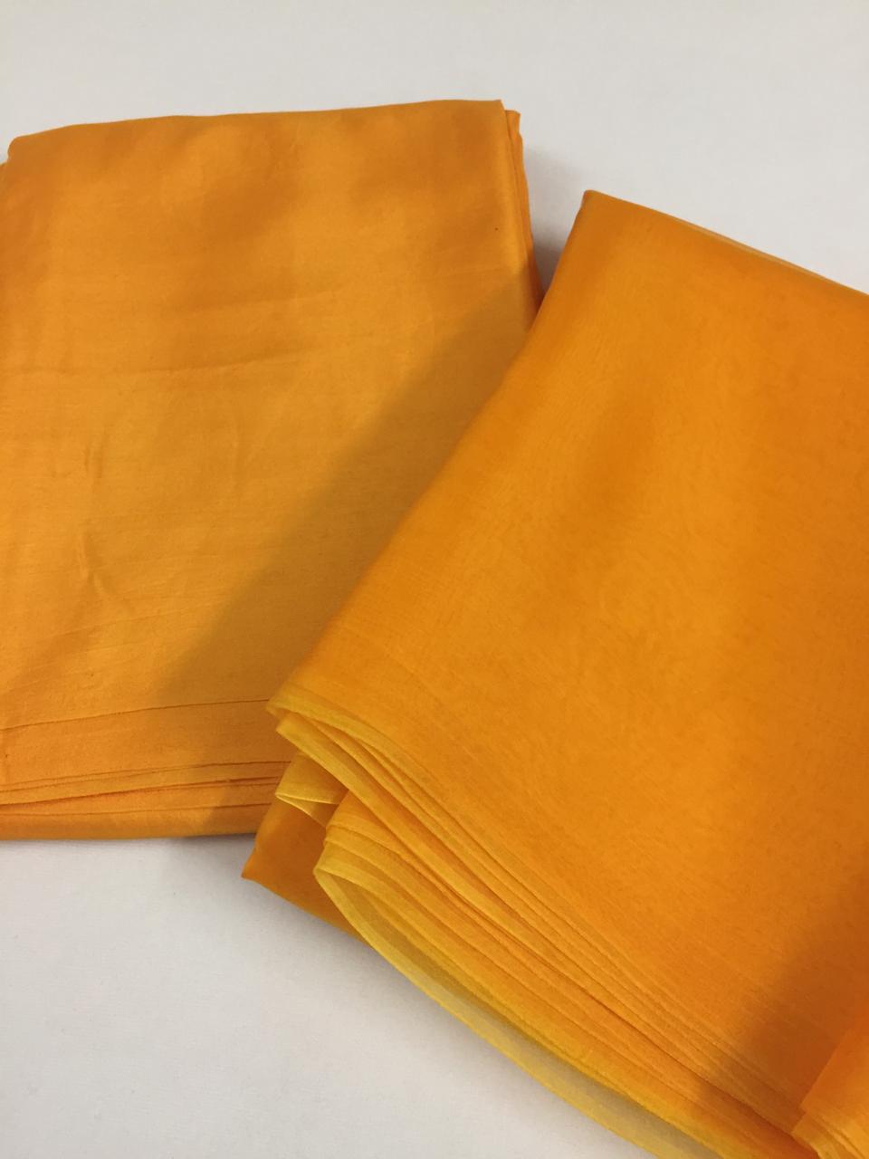 Habutai silk top with organza silk dupatta