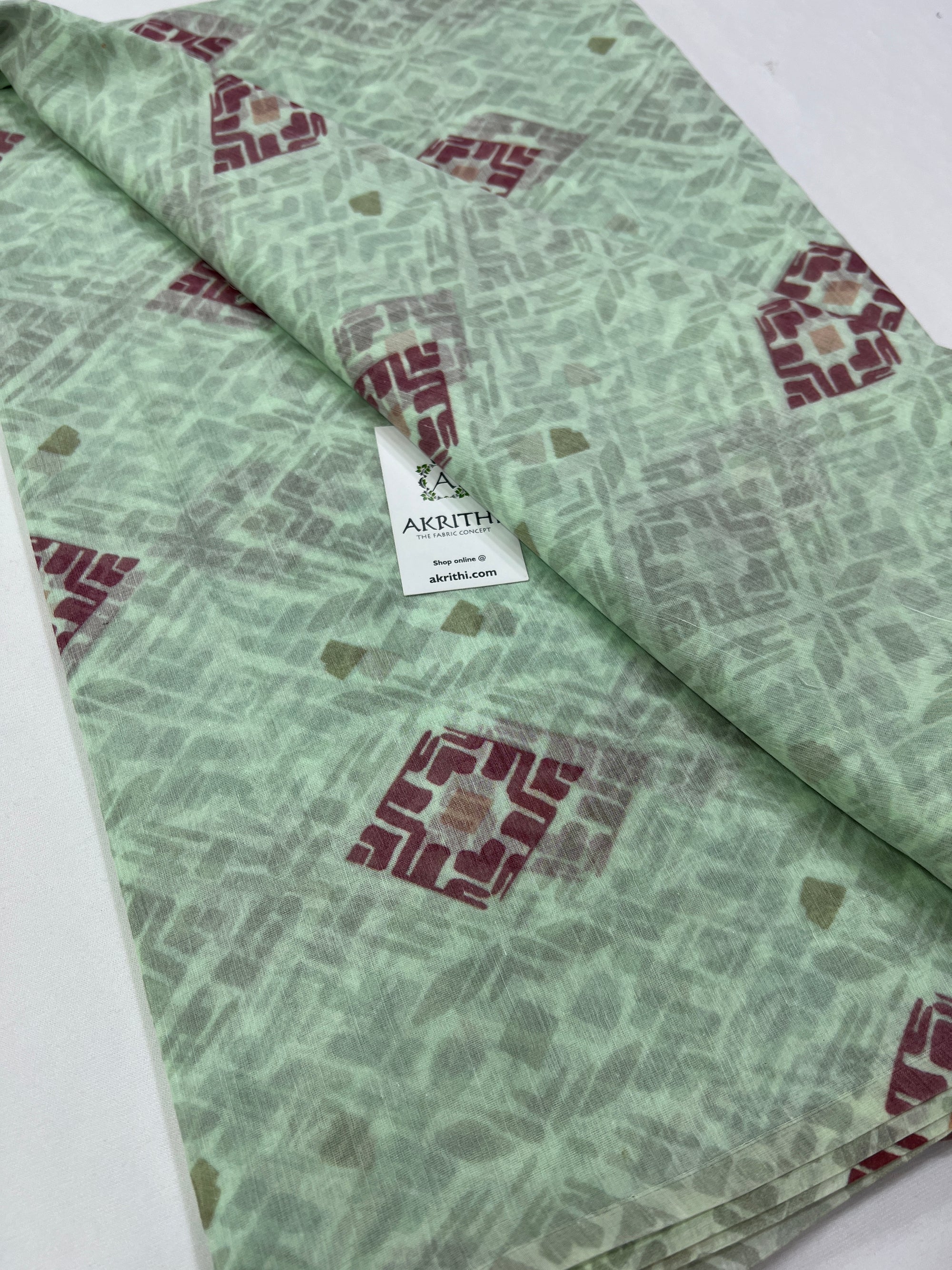 Floral Printed Pure silk cotton fabric
