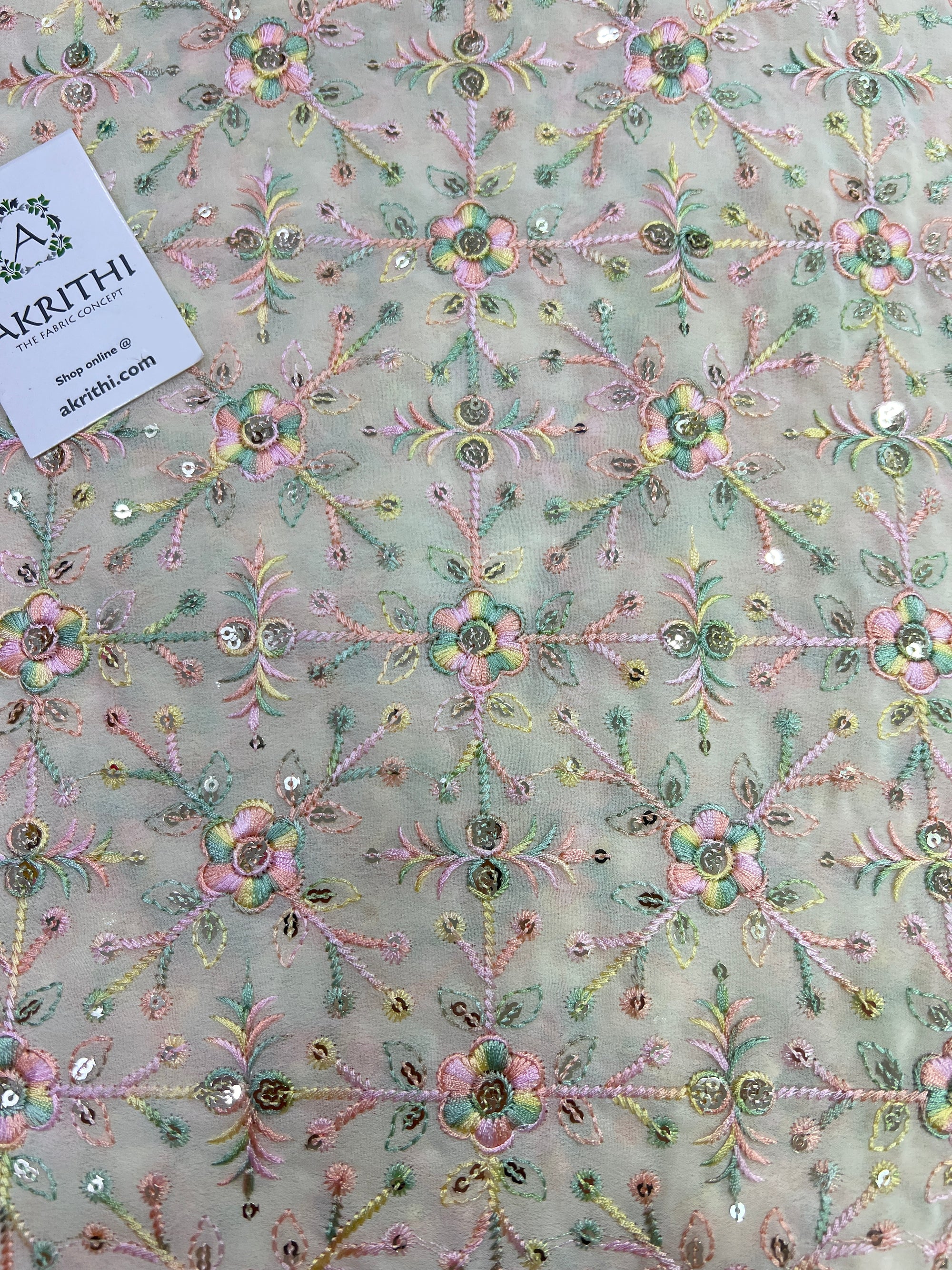 Embroidery on georgette fabric