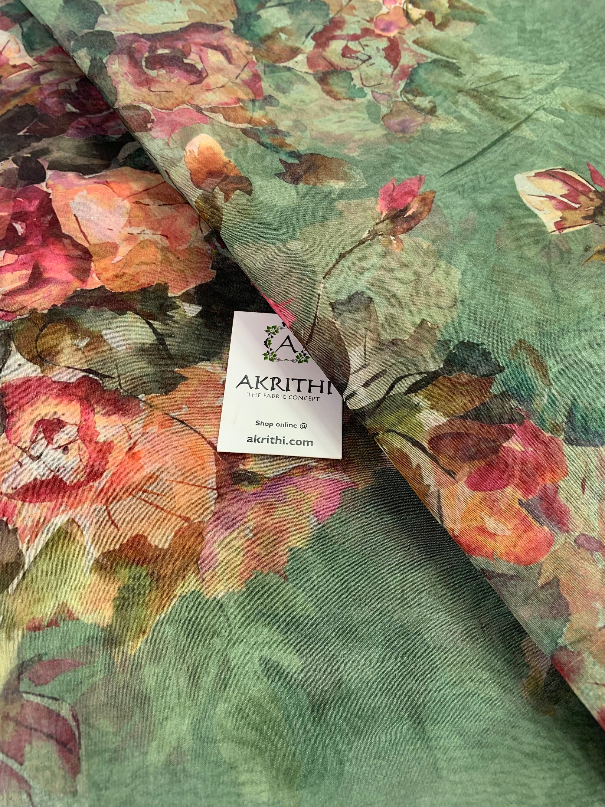 Digital floral Printed organza fabric