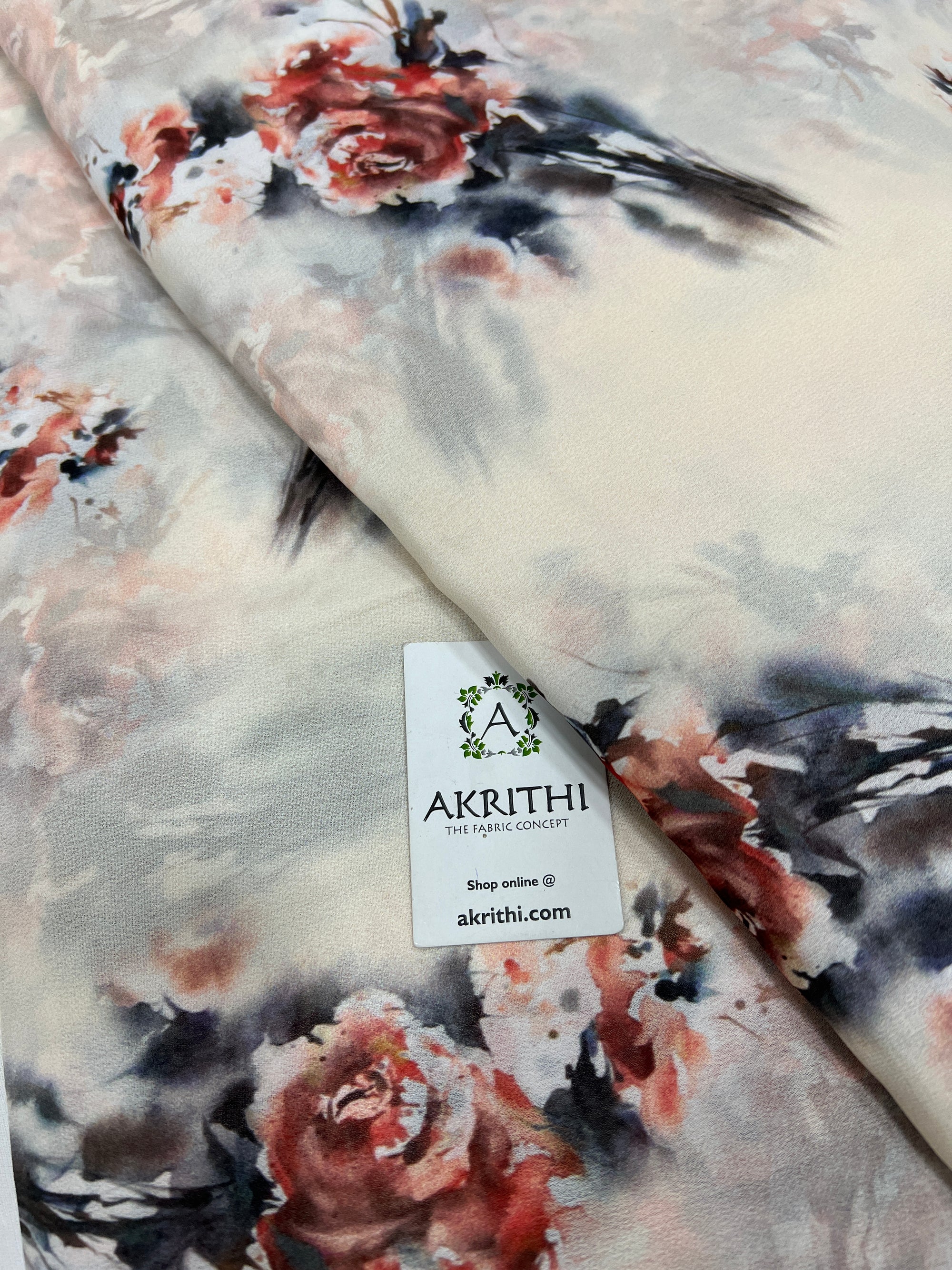 Digital floral printed georgette fabric