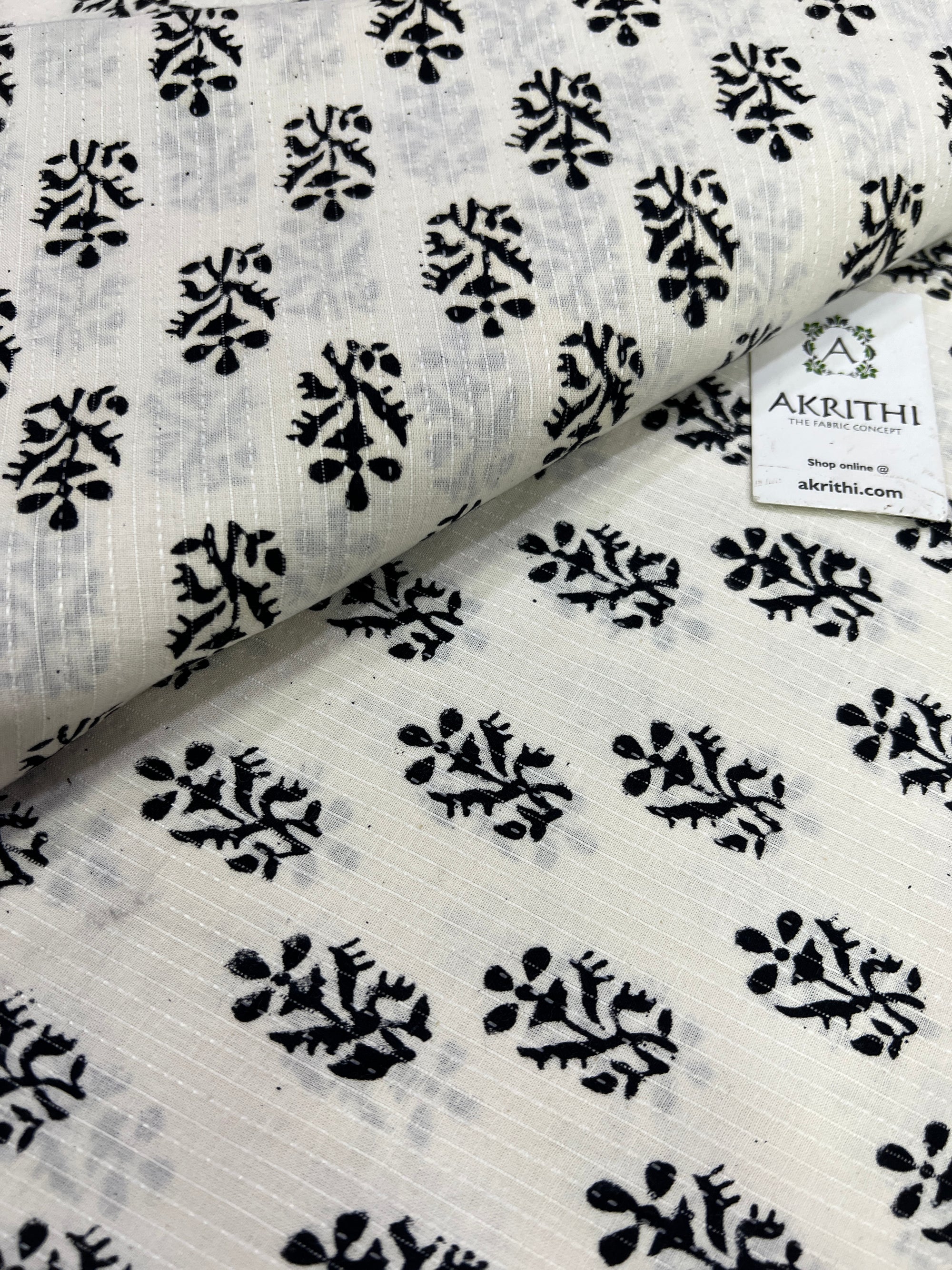 Kantha pure cotton fabric