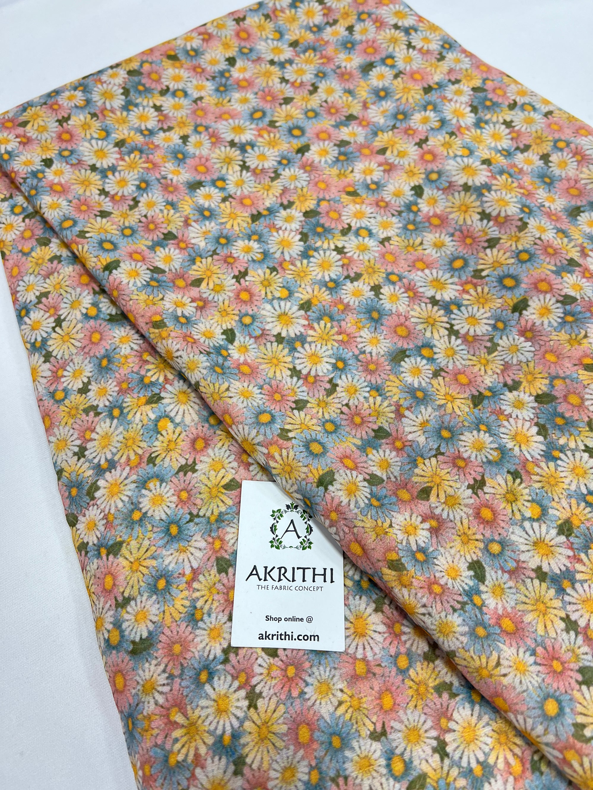 Digital floral printed georgette fabric