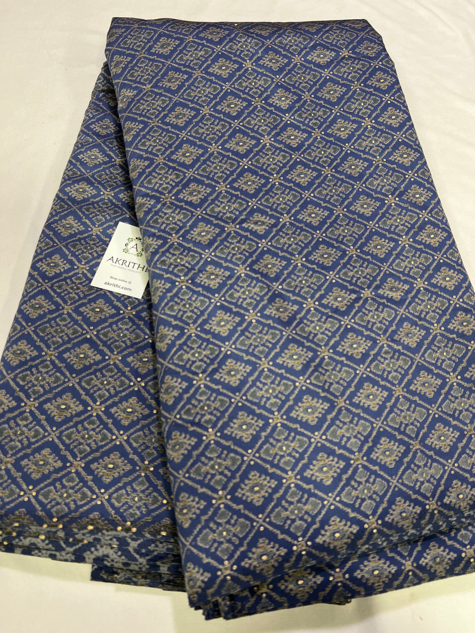 Printed silk fabric