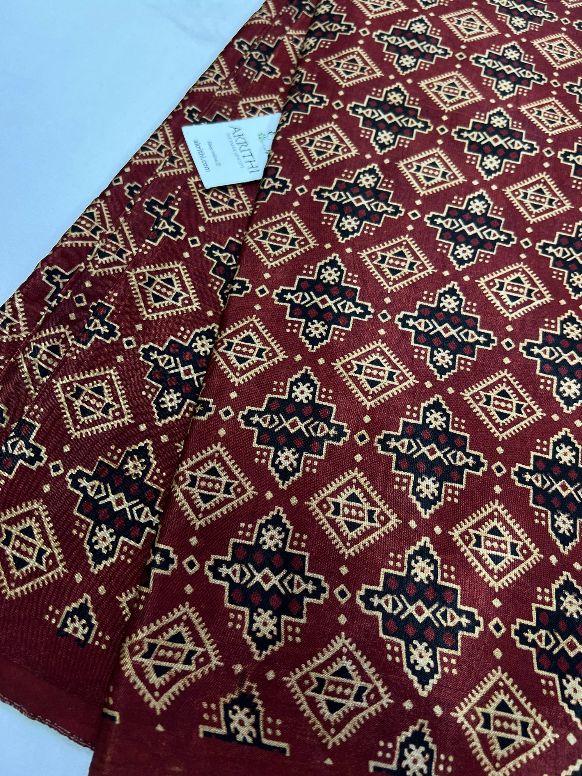 Printed gaji silk fabric