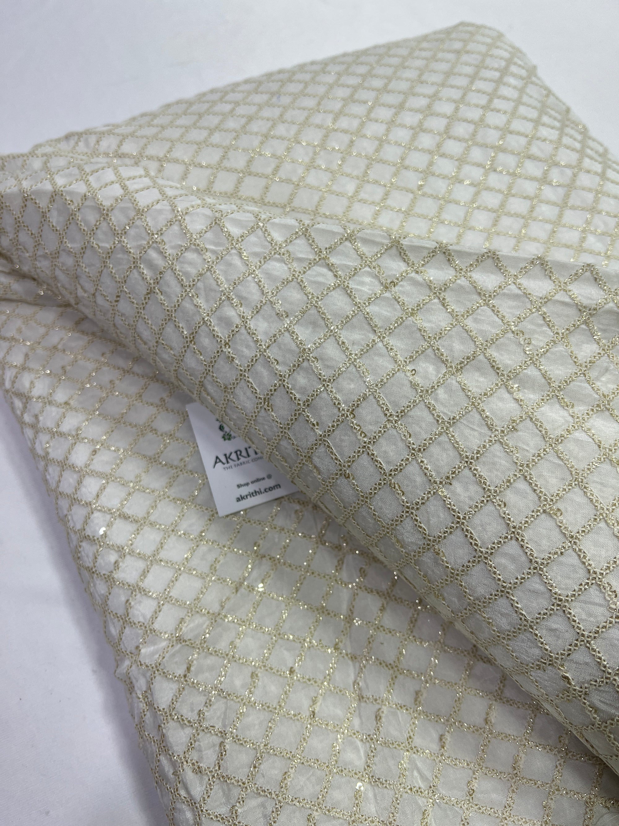Embroidery on Uppada silk fabric