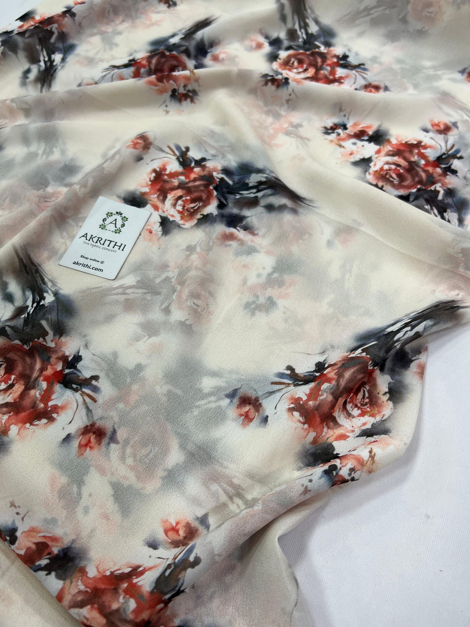 Digital floral printed georgette fabric