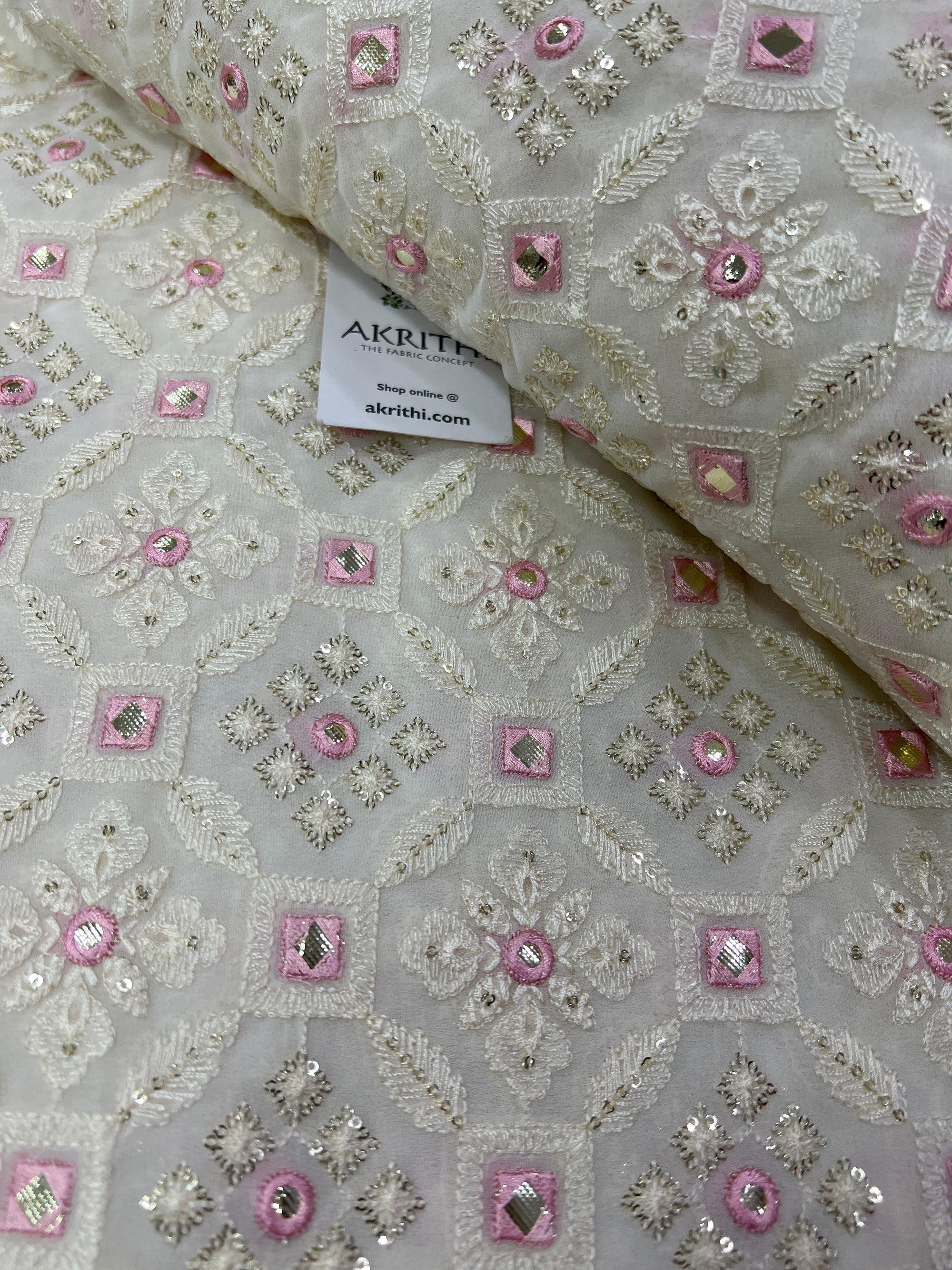 Embroidery on Georgete fabric