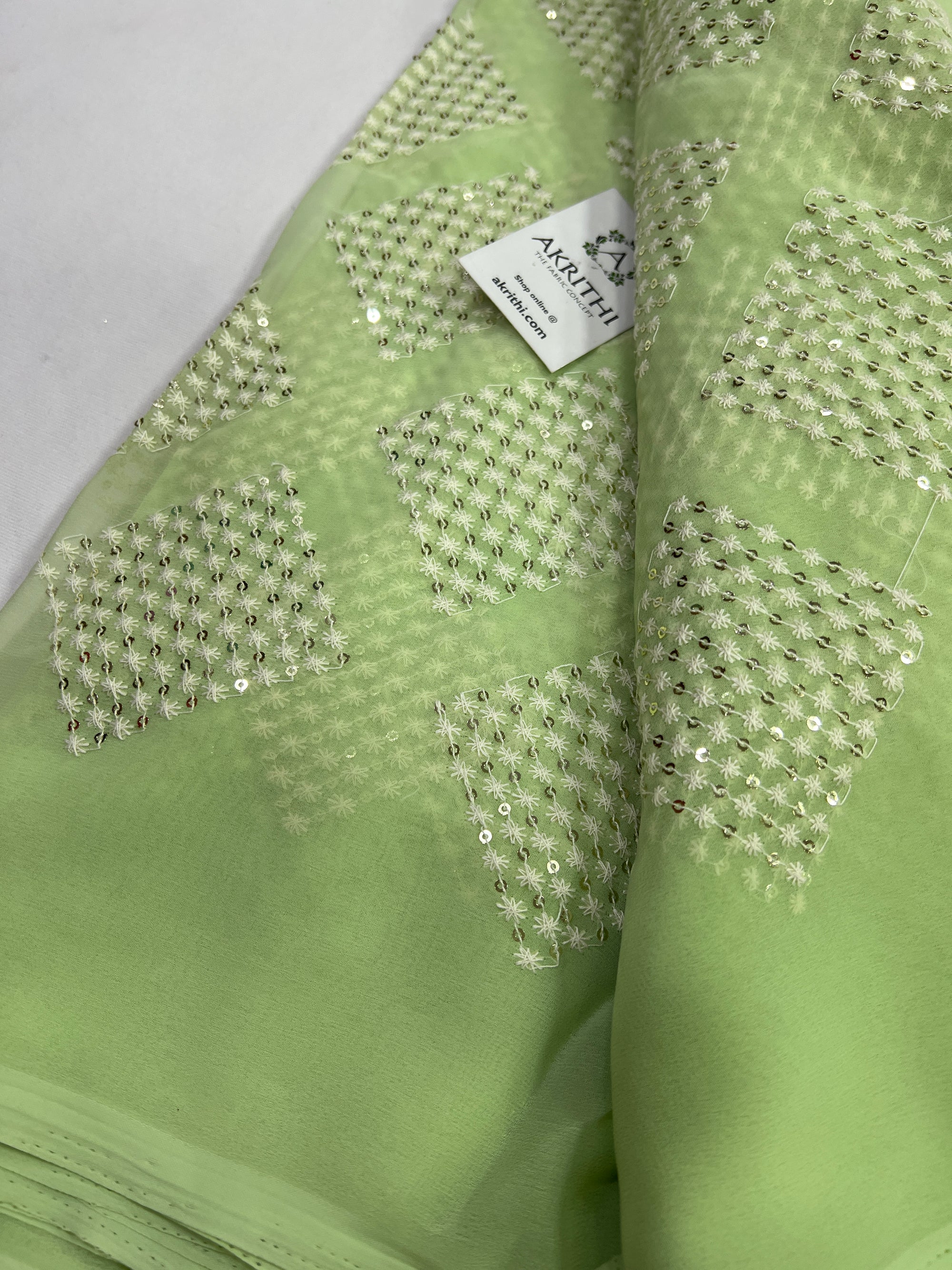 Embroidery on georgette fabric