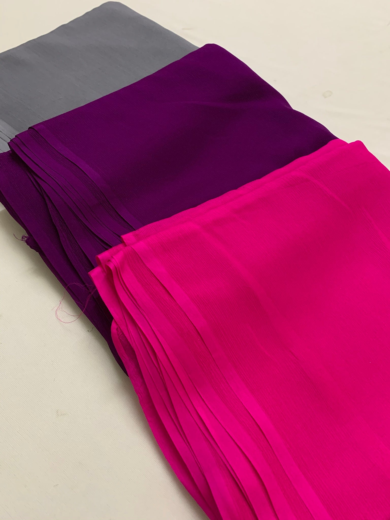 PLATINUM PURE SILK CHIFFON SAREE