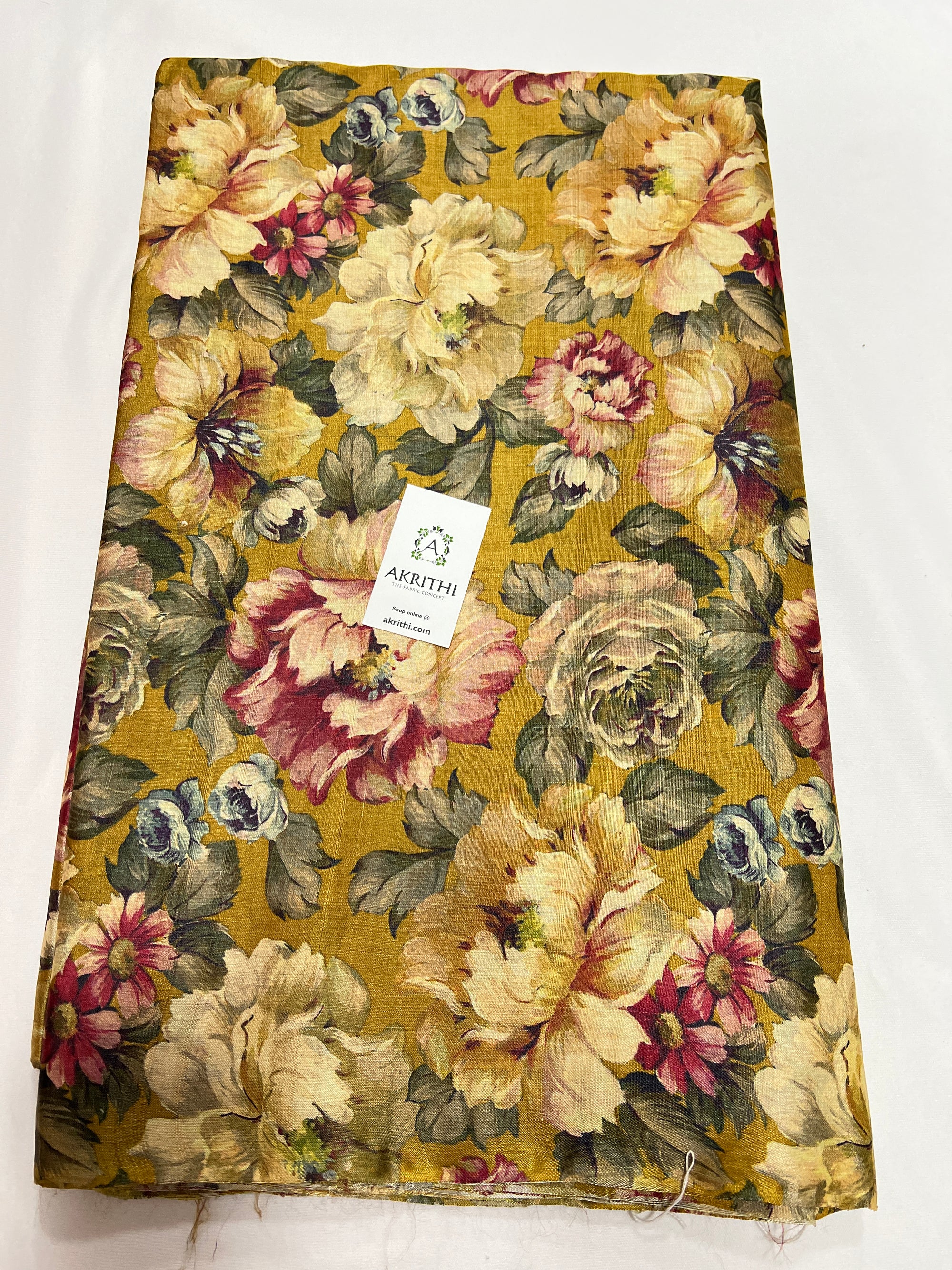 Digital Printed handloom pure tussar silk fabric