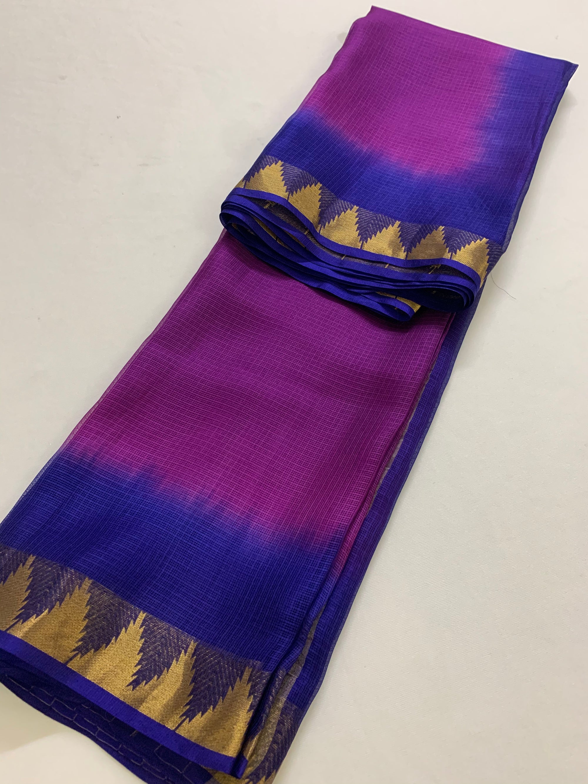 Pure kota silk saree with temple border